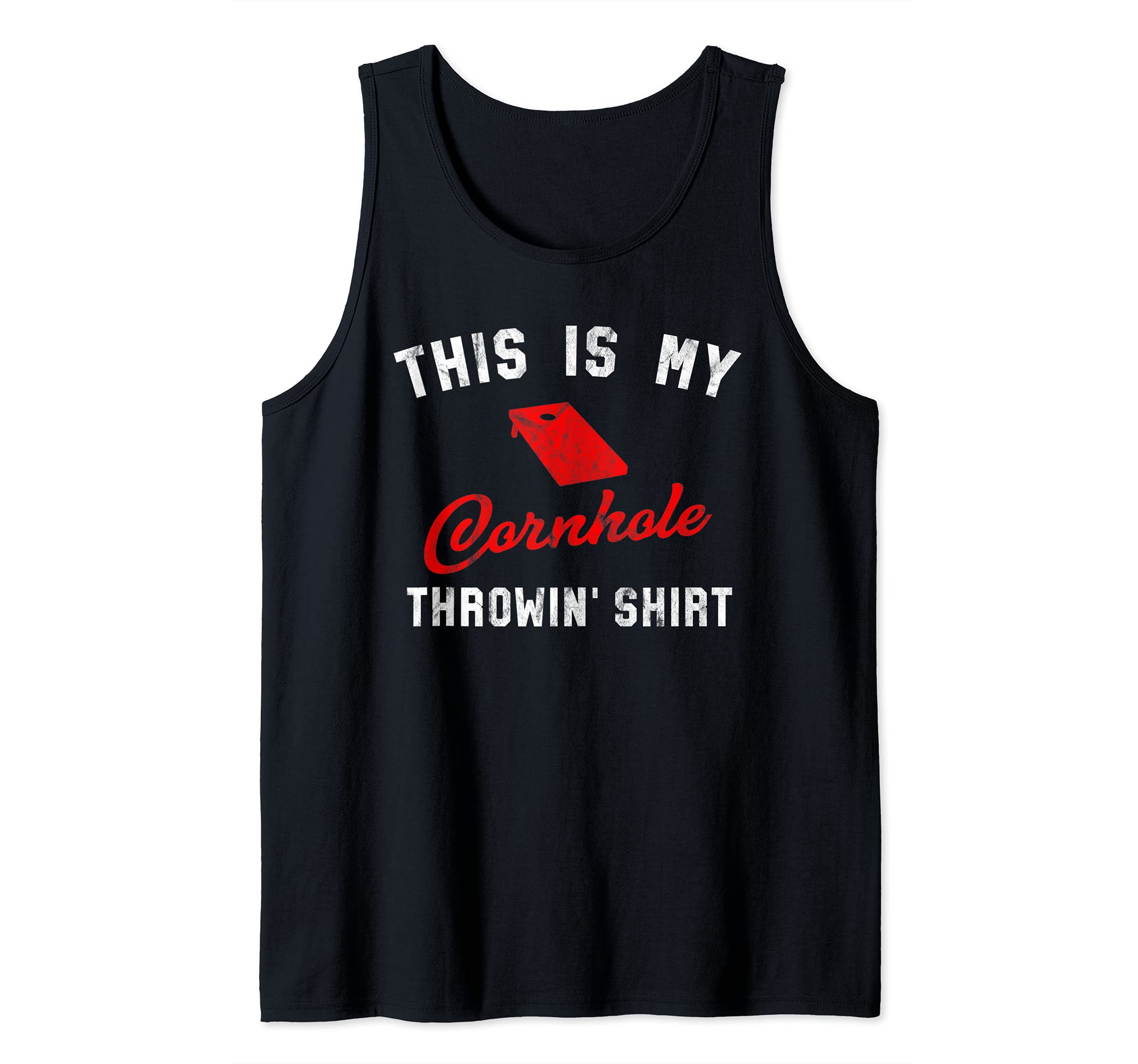 Cornhole Vintage Throwin Shirt Team Tournament Tank Top, Black