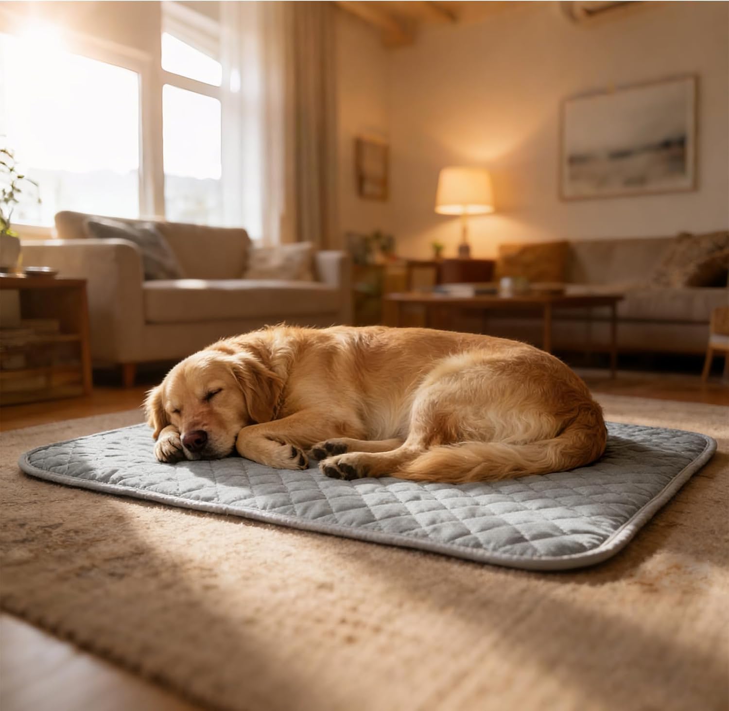 Cooling Mat for Dogs: Premium Waterproof Dog Cooling Blanket, 5-Layer Materials Dog Cooling Mat, Washable Pet Cooling Mat for Summer, Silver Grey Mats Large Dogs