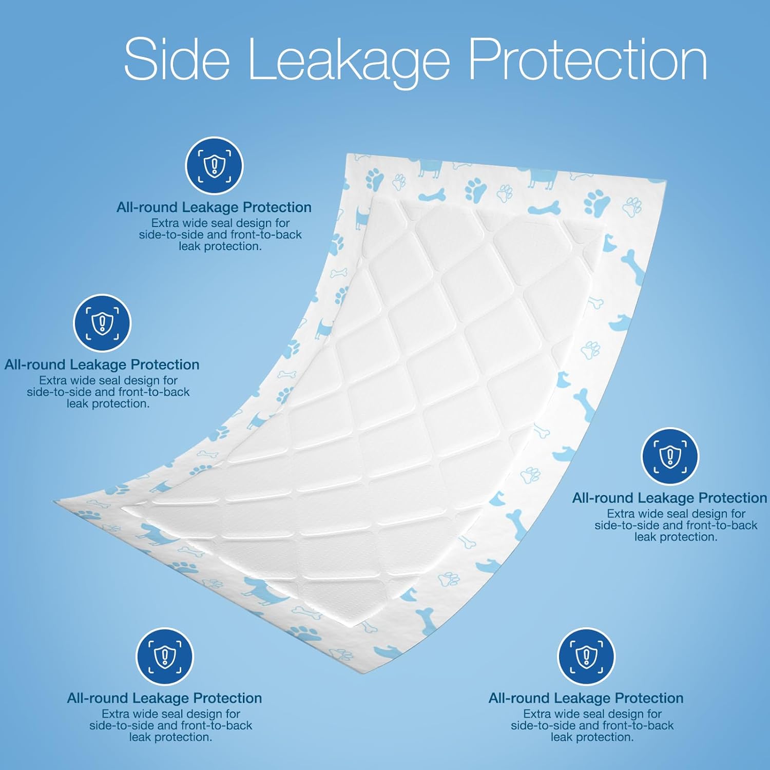 MICOOYO Disposable Dog Diaper Liners Booster Pads for Female and Male Dogs, Super Absorbent Doggie Diaper Insert Fit Most Washable Reusable Dog Diapers, Pet Belly Bands, Warps (Blue, S, 100Count) Bones S 100Count