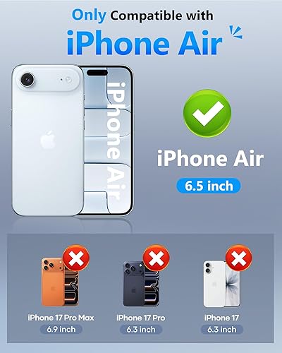 Vista 2 de ATATOO Funda Cartera para iPhone Air, Portador de Tarjetas Integrado (3-5 Tarjetas) [Bloqueo RFID] y Cubierta Deslizante para Cámara, Protección