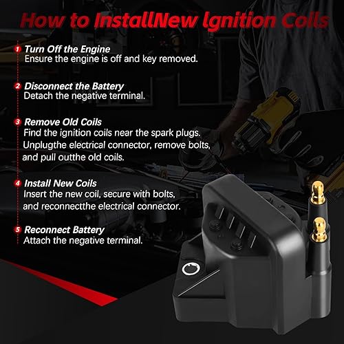 Miniatura 7 de Juego de 3 bobinas de encendido compatibles con Buick& Cadillac& Chevy& GMC& Isuzu & Oldsmobile& Pontiac Grand Prix 1991-2008, bobinas de encendido