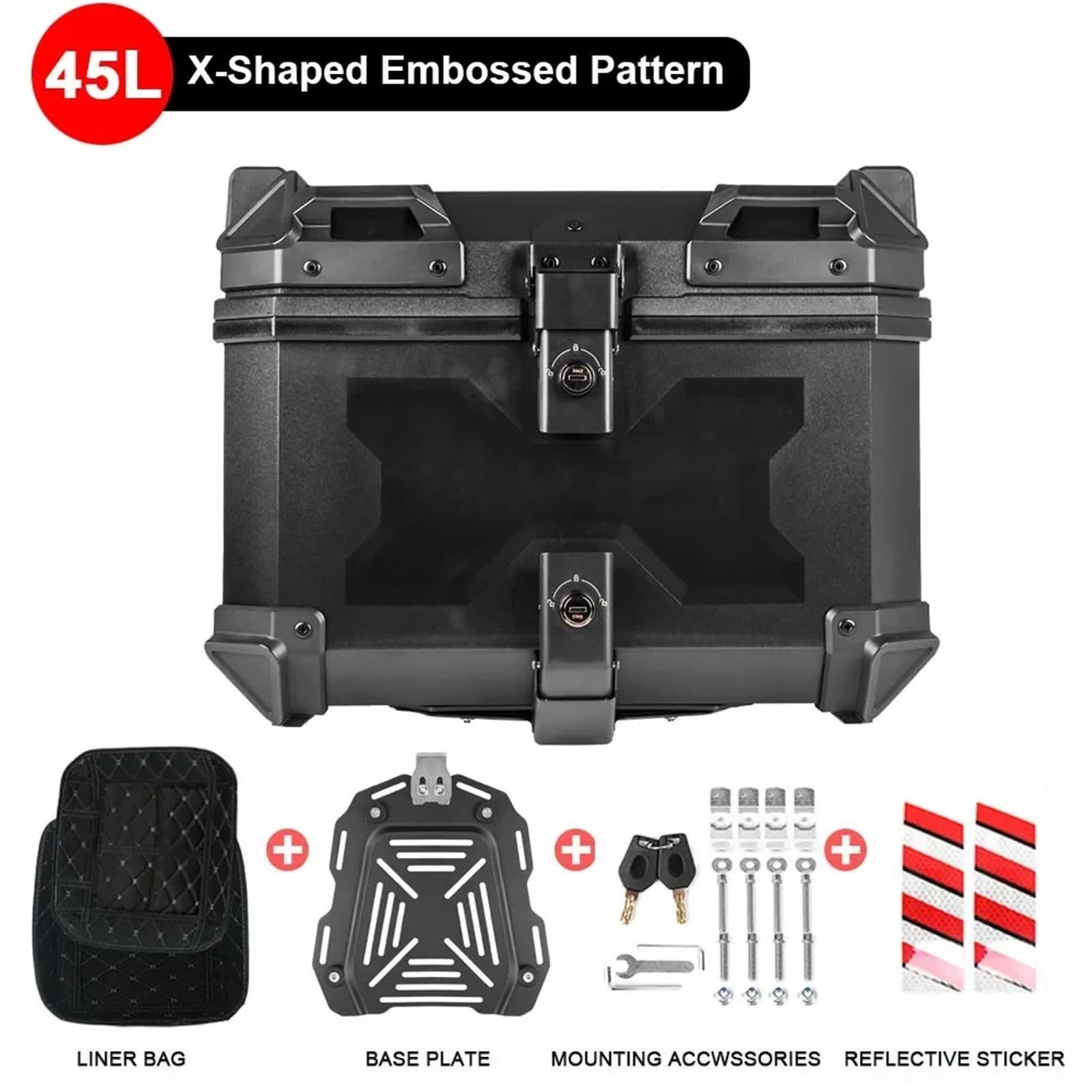 Baúl Trasero Universal ABS De 45 L para Motocicleta para DS525X DS900X 650DS 650DSX 525DSX 500DSX