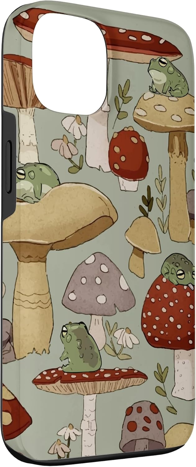 Cute Cottagecore Frog and Mushroom Vintage Case for iPhone 13 - view 3