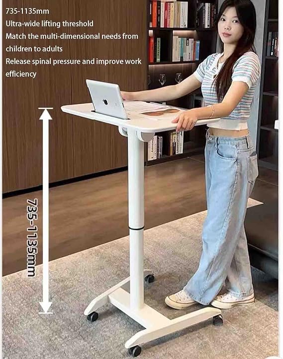 Folding Computer Desk, Lifting Table Standing Computer Desk Bedroom Mobile Desk Home Living Room Sofa Bedside Table Foldable Study Table