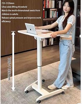 Folding Computer Desk, Lifting Table Standing Computer Desk Bedroom Mobile Desk Home Living Room Sofa Bedside Table Foldable Study Table