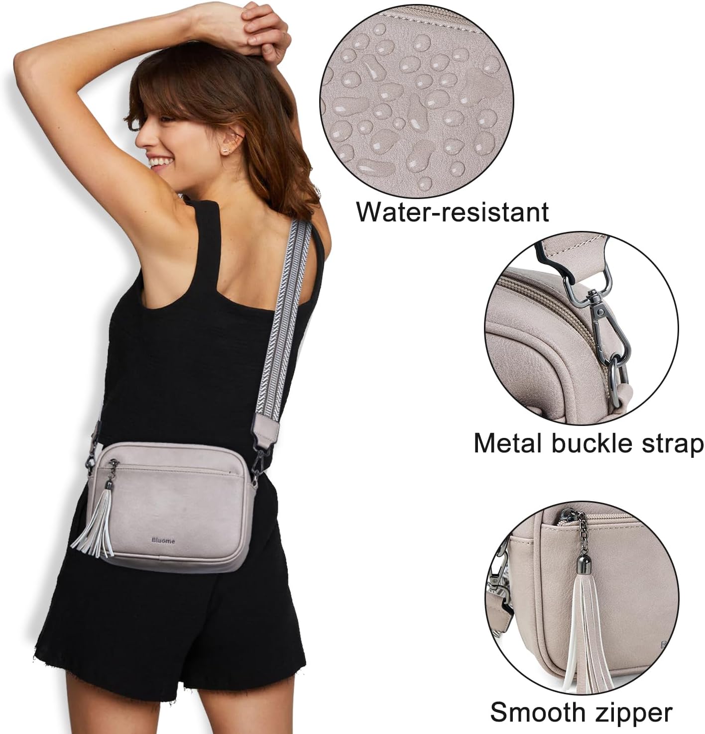 Bluome Small Crossbody Purse for Women – Multi Pocket Travel Purses Crossbody Bag Shoulder Handbags with Adjustable Strap - Image 4