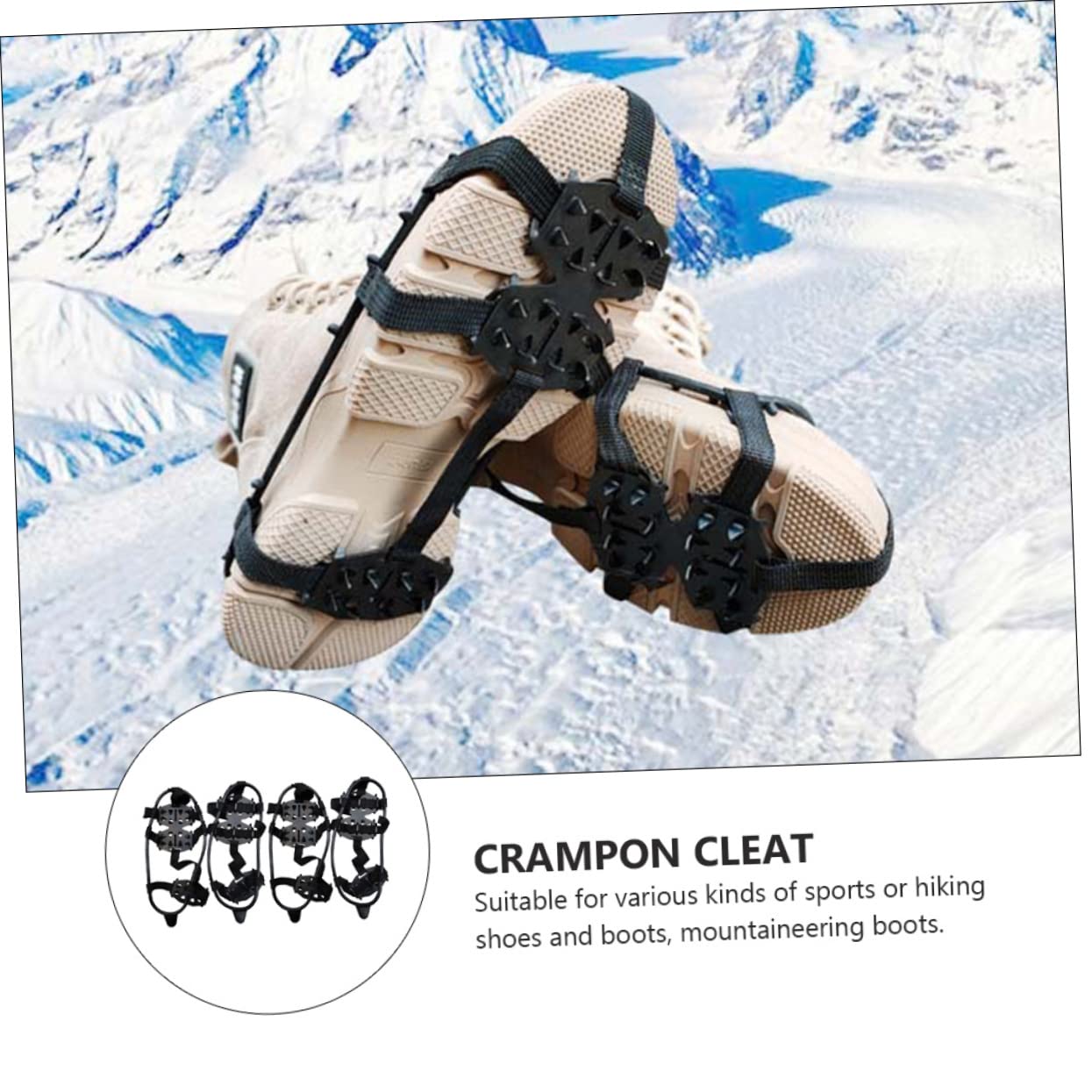 BESPORTBLE Outdoor 24 Tooth Ice Climbing Crampon Covers Manganese Steel Non-Slip for Walking Hiking Fishing