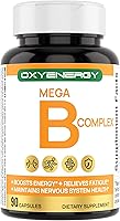Vista 1 de OXYENERGY Cápsulas complejas de Mega Vitamina B, con 8 vitaminas B, incluyendo biotina, ácido fólico B1 B2 B3 B5 B6 B12, apoyo neurológico
