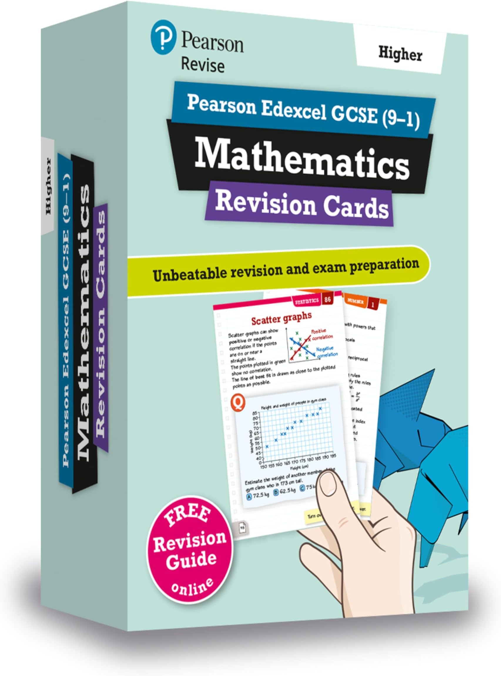 Pearson Education Limited REVISE Edexcel GCSE (9-1) Maths Higher Revision Cards (with free online Revision Guide): for home learning, 2022 and 2023 assessments and exams