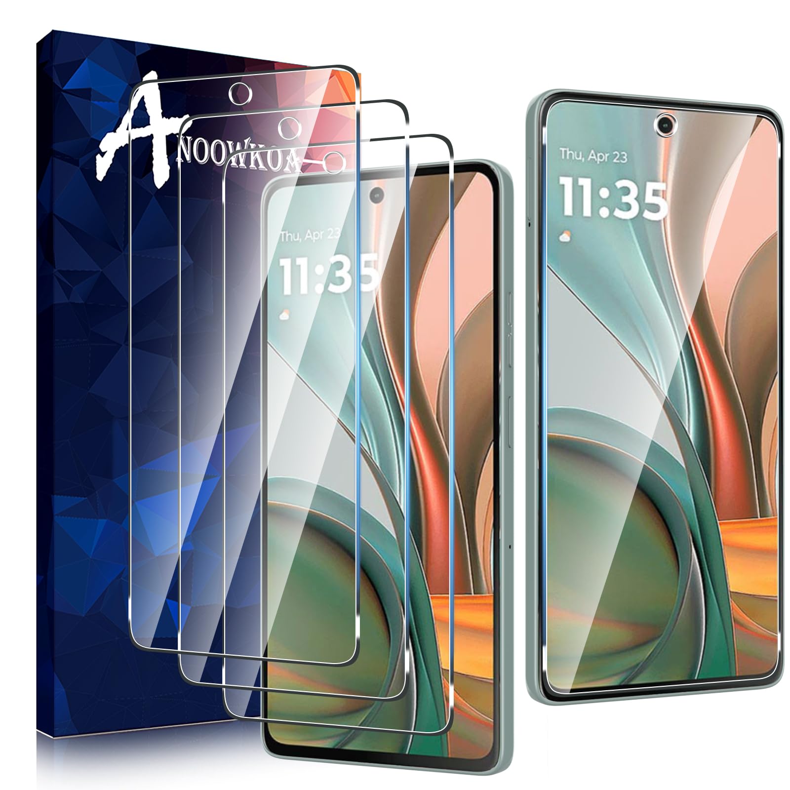 3 Pack Designed for Moto G75 Screen Protector Tempered glass film.Anti-Breakage.Anti-Scratch No Bubbles 9H Hardness.Easy Installation for Moto G75ClimatePartner certified