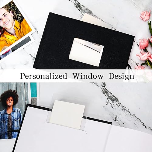 Miniatura 2 de Vienrose Álbum de fotos de 4 x 6 pulgadas, 100 fotos, cubierta de marco de lino con áreas de notas, libro de fotos de gran capacidad, libro de fotos