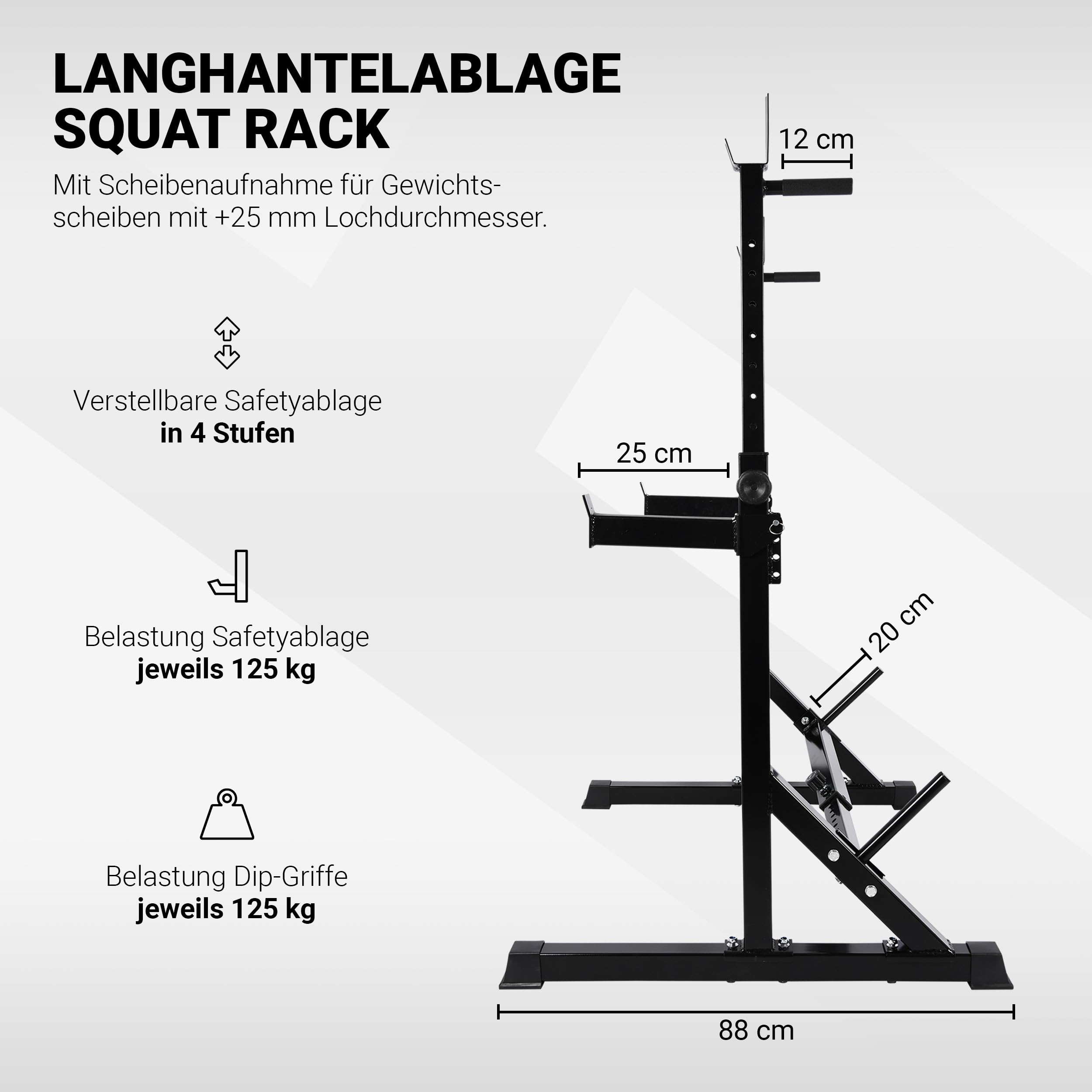 MSPORTS Hantelständer Premium – Höhenverstellbare Langhantel-Ablage & Squat Rack für Home-Gym und Studio – sicher, stabil & platzsparen