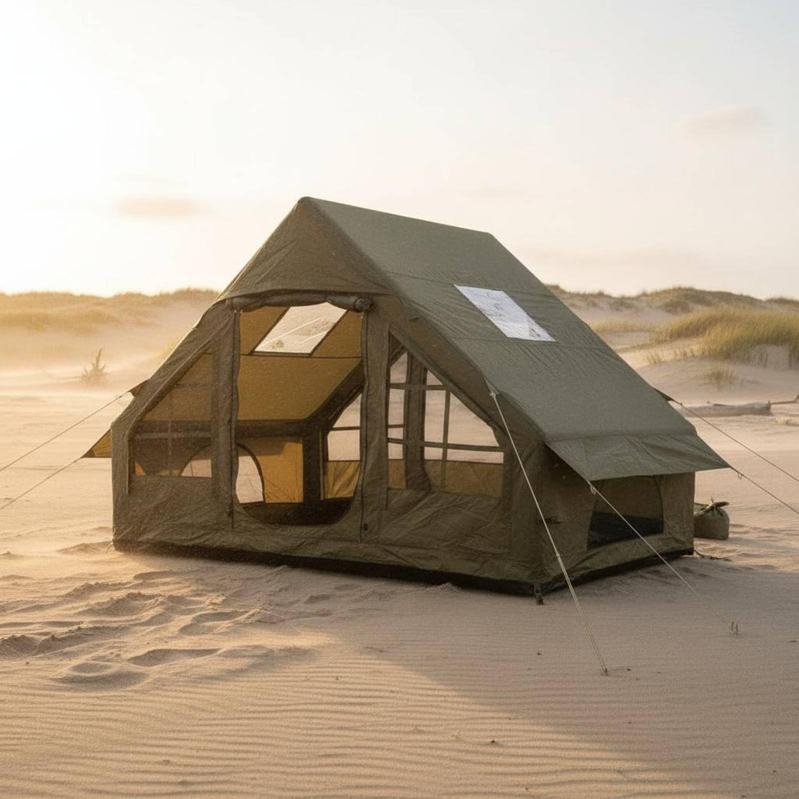Refugio Portátil Inflable Camping con Apertura Rápida y Doble Puerta con Malla Transpirable Acuado para Senrismo Picnic y Excursiones