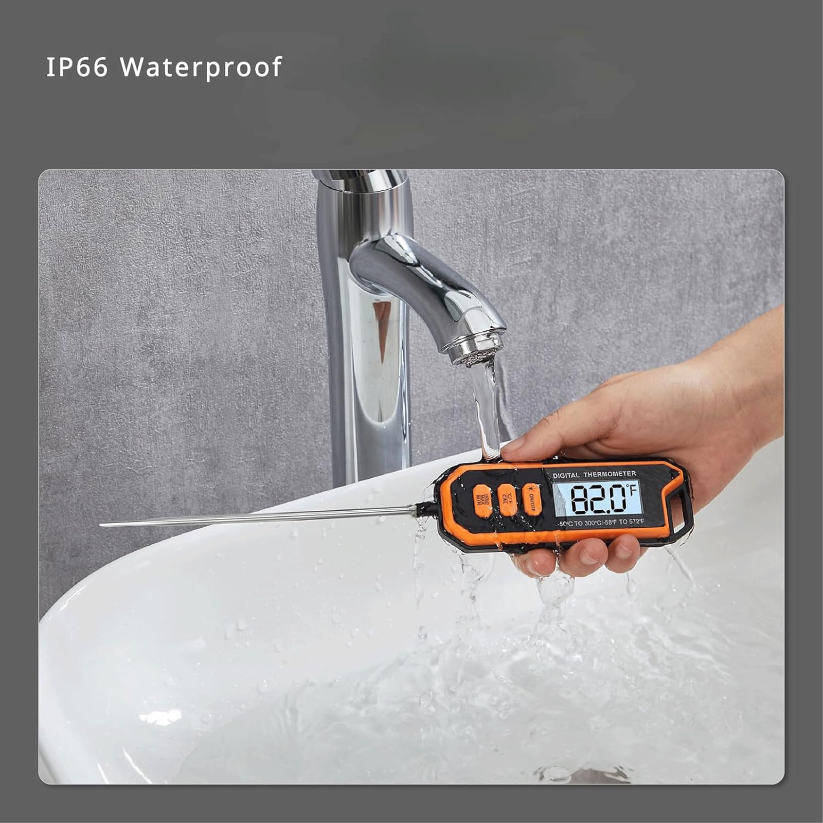 Keukenwaterthermometer Direct afleesbare vleesthermometer met superlange sonde BBQ-thermometer voor het koken van keukenvoedsel