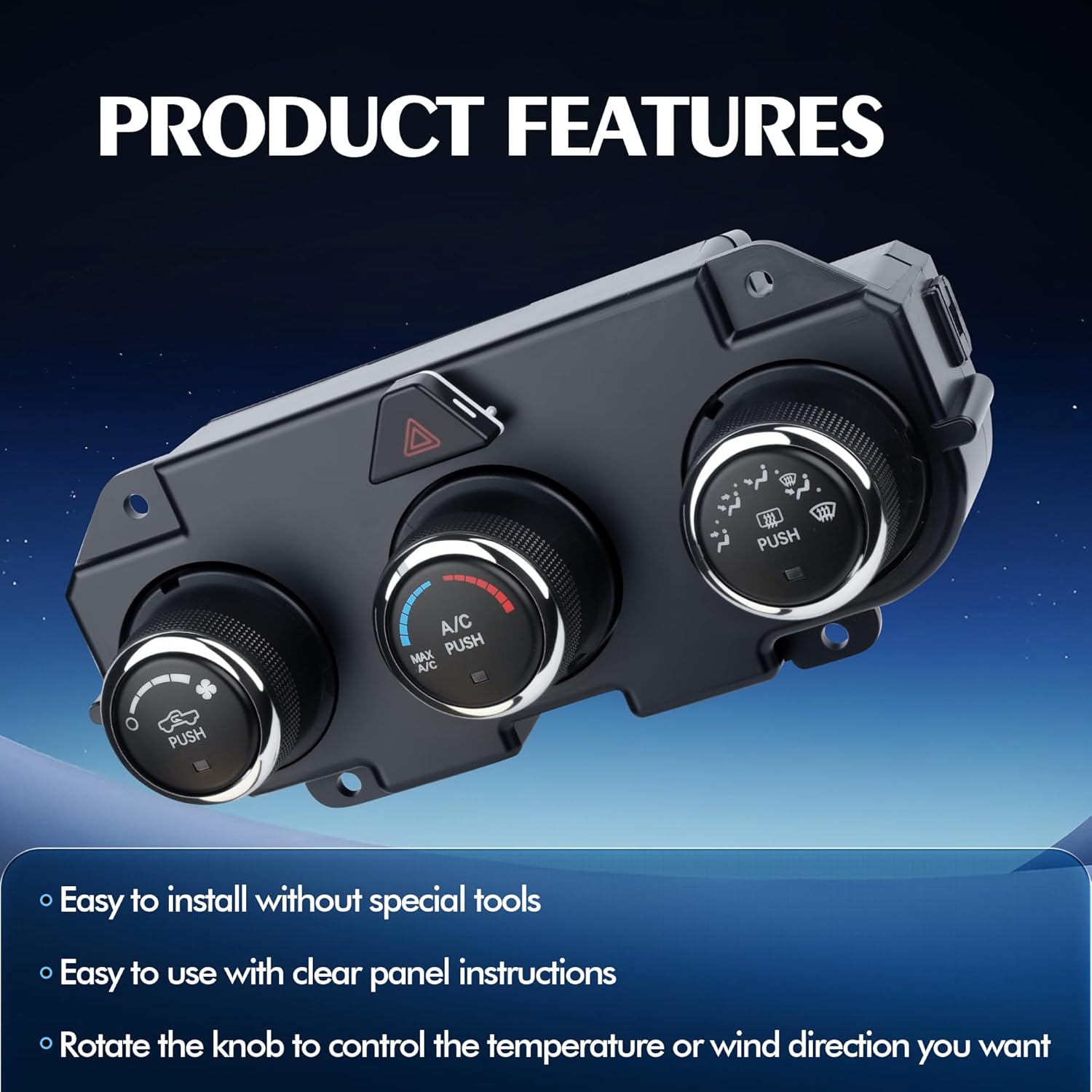 Front Climate Control Module 599-217 Heater A/C Control Switch for Dodge Ram 1500 2500 3500 2013 2014 2015 2016 2017 2018 Front A/C Heater Air Conditioning Panel Unit 68268189AA,68226600AA, 68226600AB