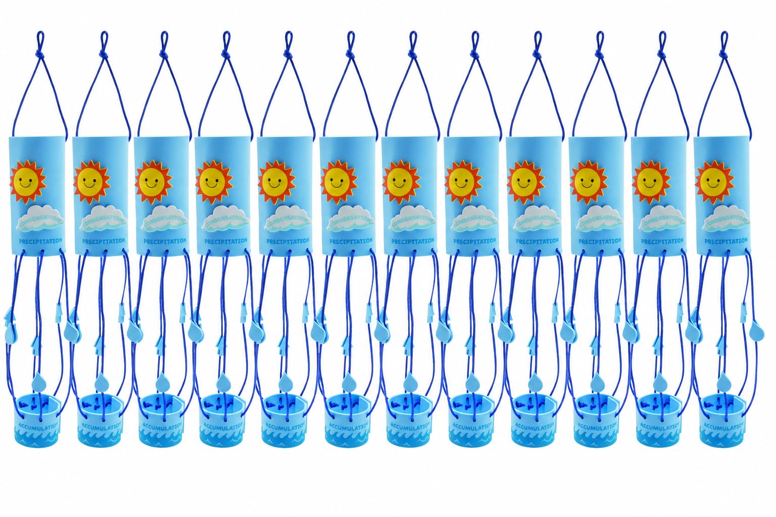 Fun Express Kit de manualidades de calcetín de viento para ciclo de agua, 12 unidades