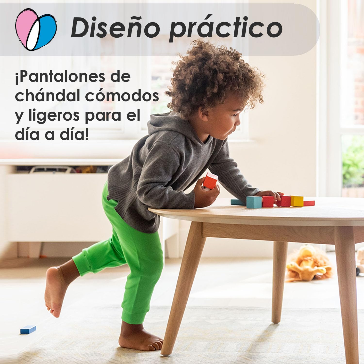 Lovjoy Pantalón Chándal Bebé Niños - Pack 3 o 5 Colores - 1-4 años - Calidad Comodidad - 100% Algodón Suave - Cintura Elástica – Unisex