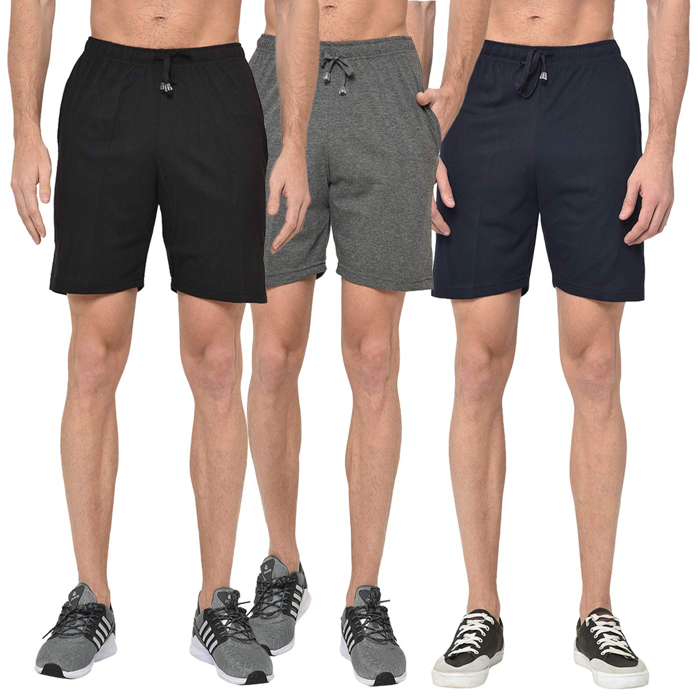 mack jonney Multi Regular Fit Cotton Blended Shorts for Men(Pack of 3)-picture-18