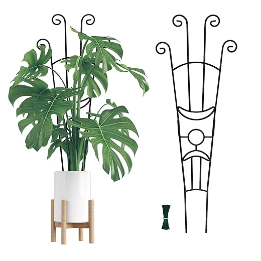 32.6in Monstera Plant Support Stakes for Indoor Plants, Metal Garden Plant Trellis for Climbing Plants, Pothos Vine Snake Climber Support，2p
