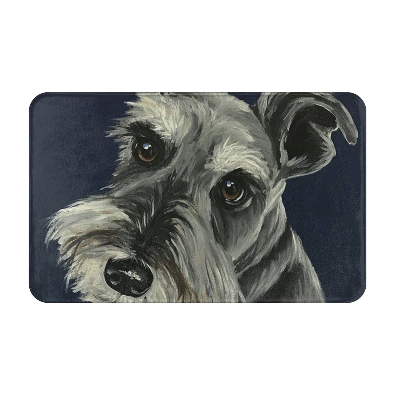 Lindos Perros Schnauzer Alfombra Puerta Suave Felpudo De Entrada Fácil De Limpiar Felpudo De Bienvenida para Interior Pasillo Entrada Casa 40X60Cm
