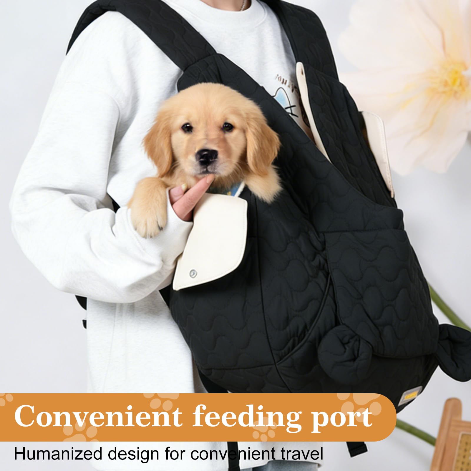 Hundetragetasche Bis 10 Kg, Hundetasche Für Kleine Hunde, Hunderucksack, Freihändige Hundetasche, Frontpaket Hundetragetuch Mit Verstellbarem Für Spaziergang Aktivitäten,Freien,Ausflüge,Schwarz