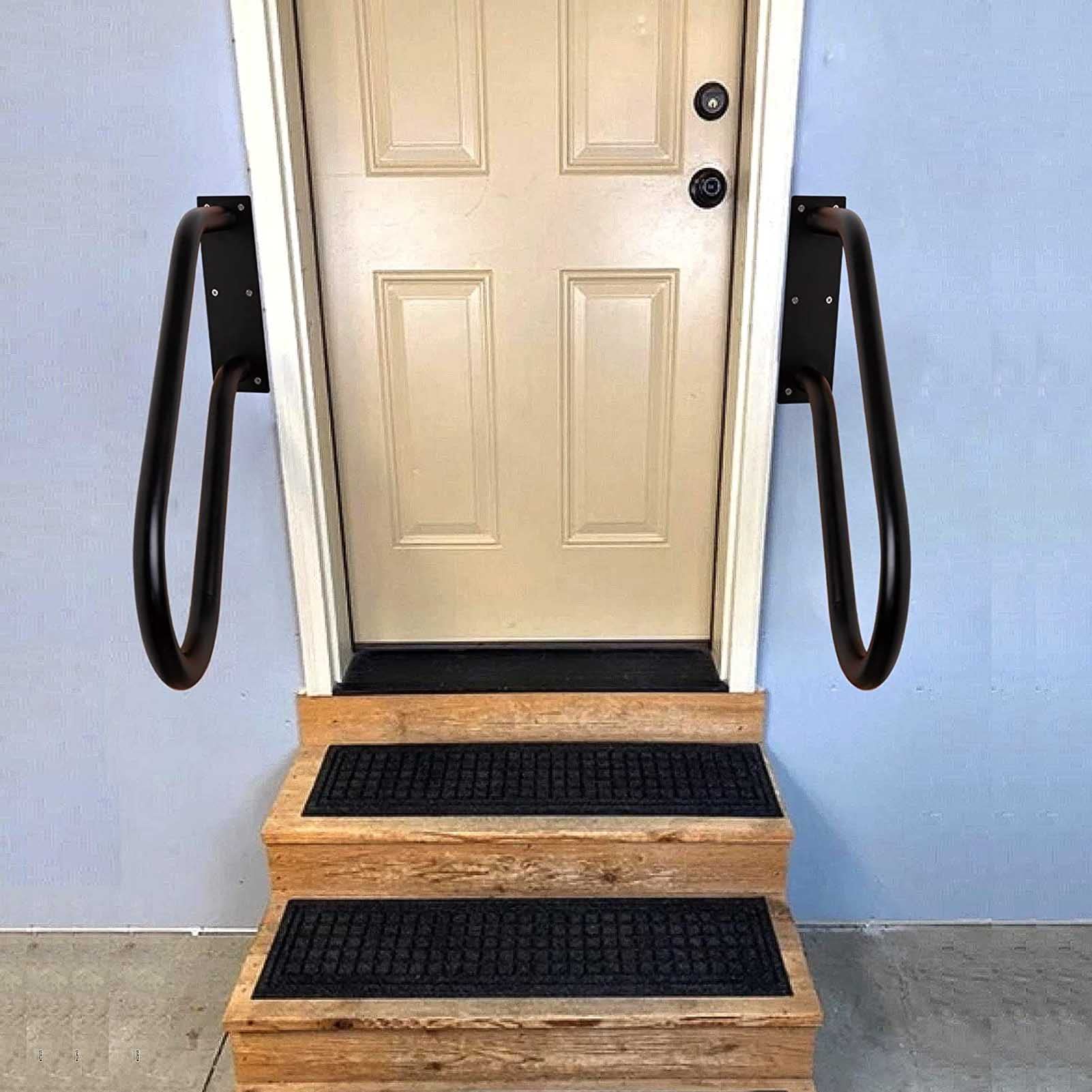 Garde-corps en fer forgé haut de gamme noir mat pour escalier de garage