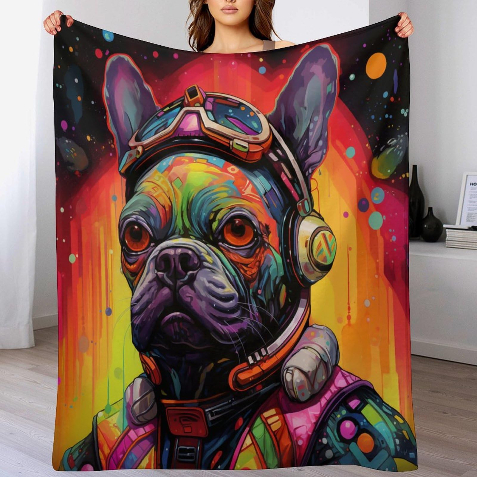 Couverture cute chien plaid flannel douce cadeau idéal pour canapé
