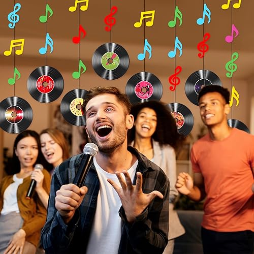 Miniatura 5 de 9 discos para decoración de pared, decoración de fiesta de rock and roll, decoraciones de fiesta temática musical, decoración de habitación de los