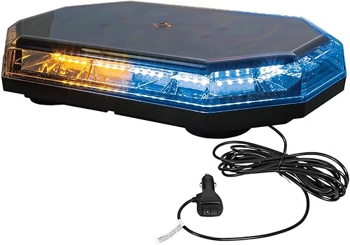 Miniatura 2 de Buyers Products 8891068 Mini barra de luz LED octogonal de 15 pulgadas, ámbarazul, 56 LED, 10 patrones de flash, montaje permanente o magnético, 3.2