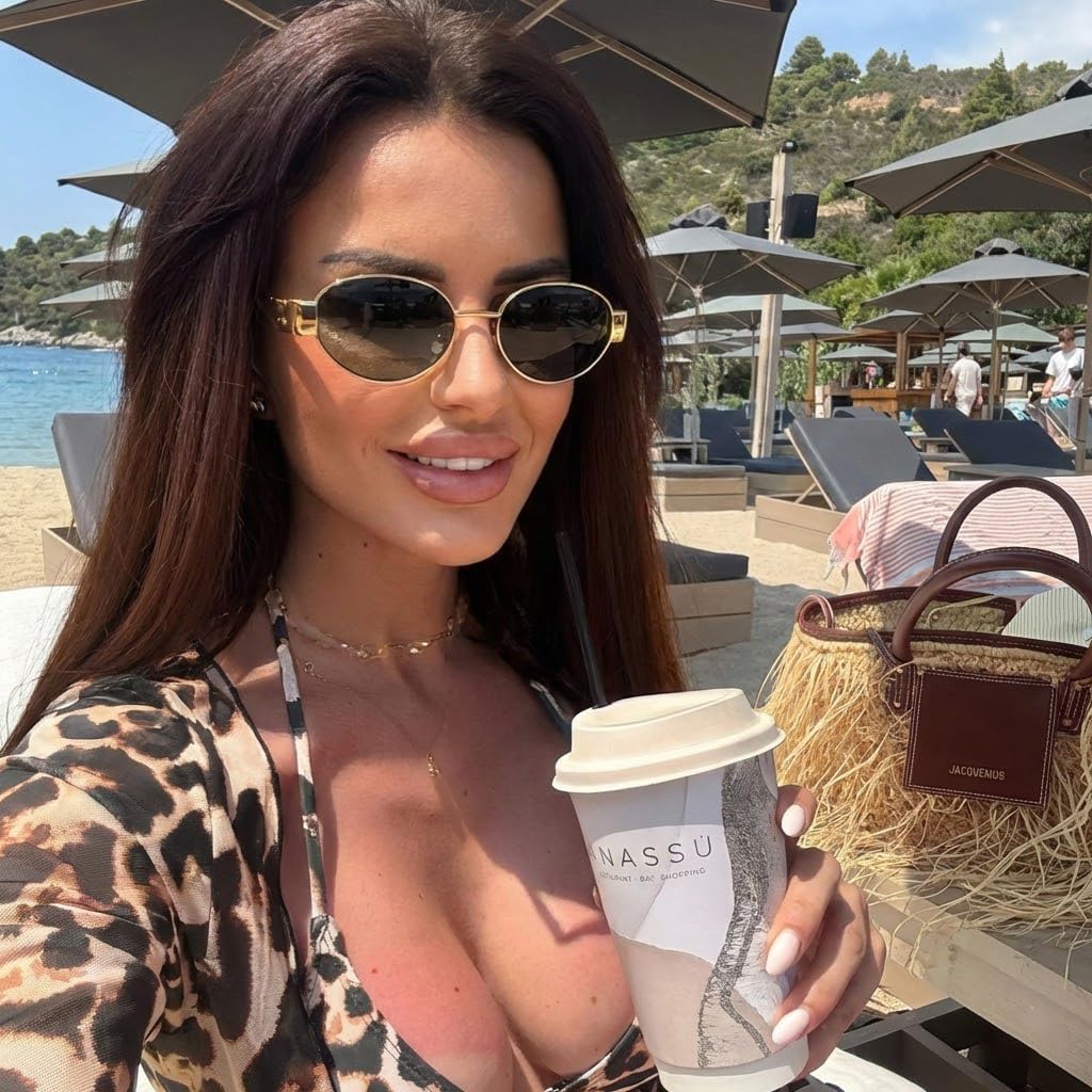 Retro Oval Sunglasses for Women Men - Trendy Gold Sun Glasses - Fashion Metal Frame Shades - Image 2