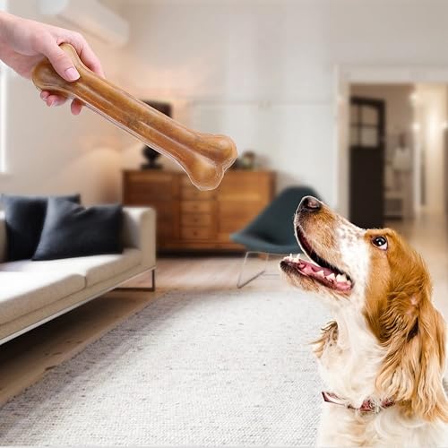 Nobleza - 6 Pezzi Osso Pressato per Cani Pelle Bovina Rinforzante per Denti Bastone Dentale Snack per Cani 25 cm - 7