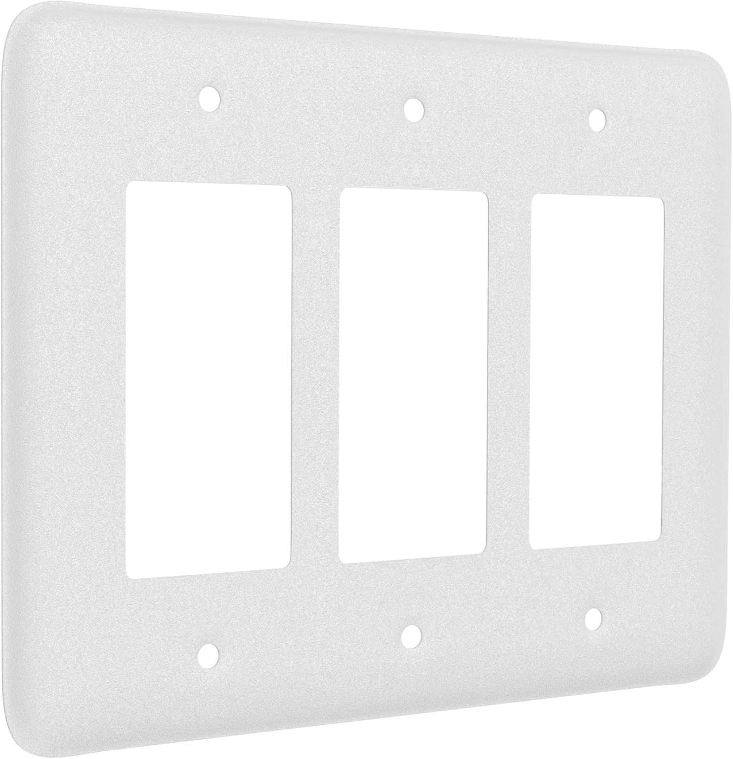 TayMac WRTW-RRR 3-Gang White Textured Metal Maxi 3-Decorator Wall Plate, Outlet Cover Wall Plate with Screws, Electrical Outlet Cover Plate for 3 Devices