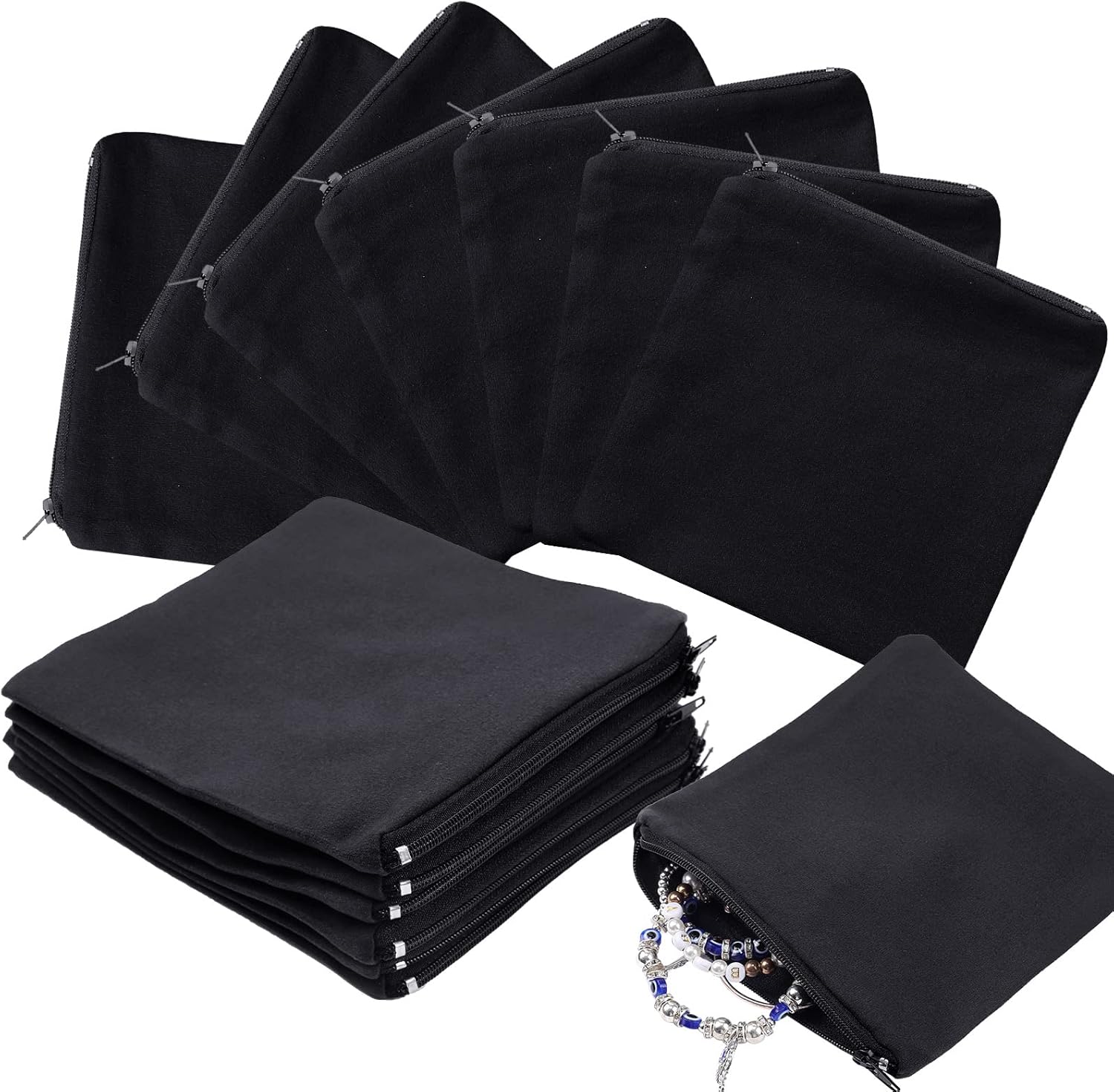 Geosar 24 Pcs Silver Storage Bags, Christmas Anti Tarnish Jewelry Zippered Pouches Keeper, for Silverware Protector Bags(6 x 6 Inches)