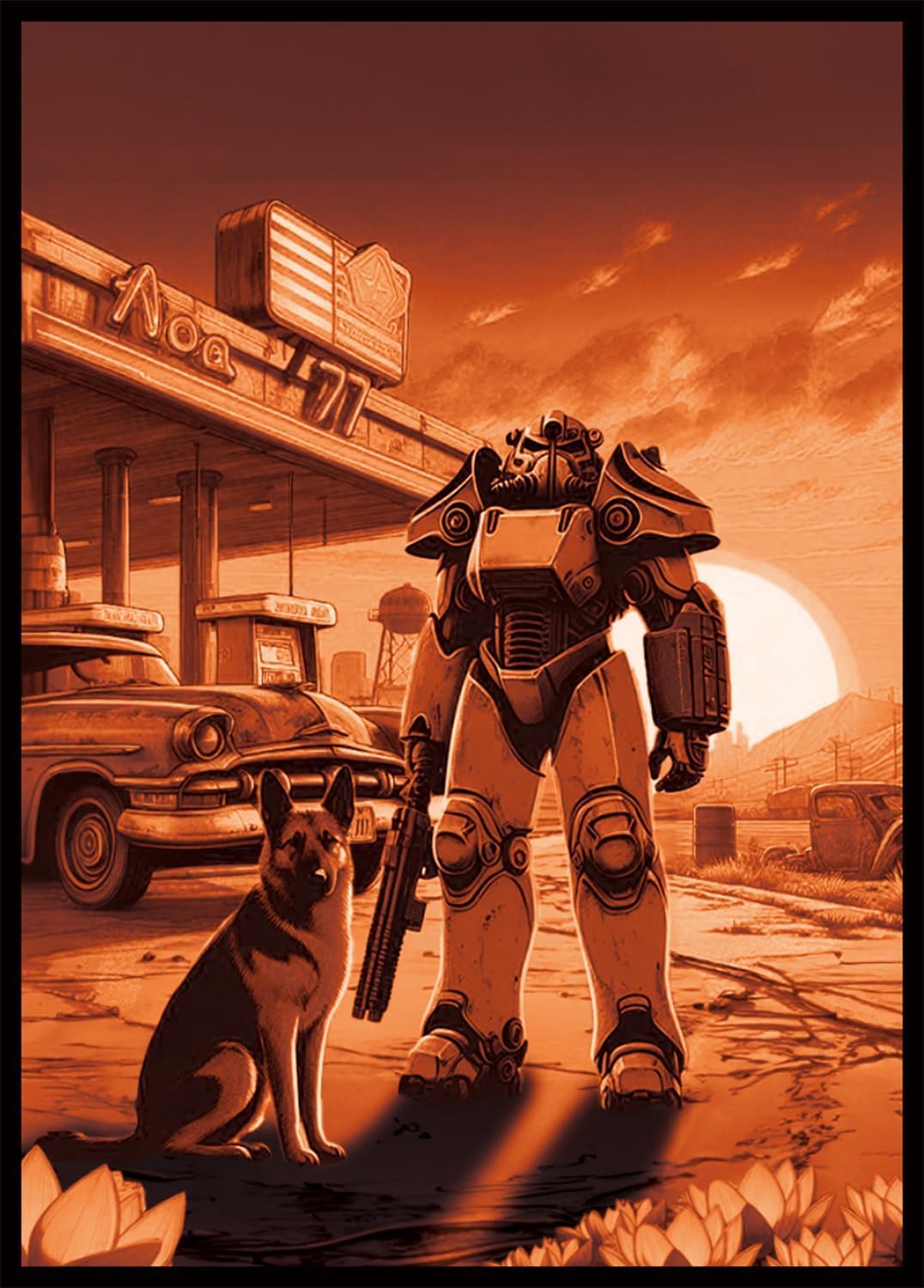 MTG Card Sleeves 100CT (Fallout Sunset), Matte Art Card Sleeves, Matte Back & Gloss Front, 66x92mm