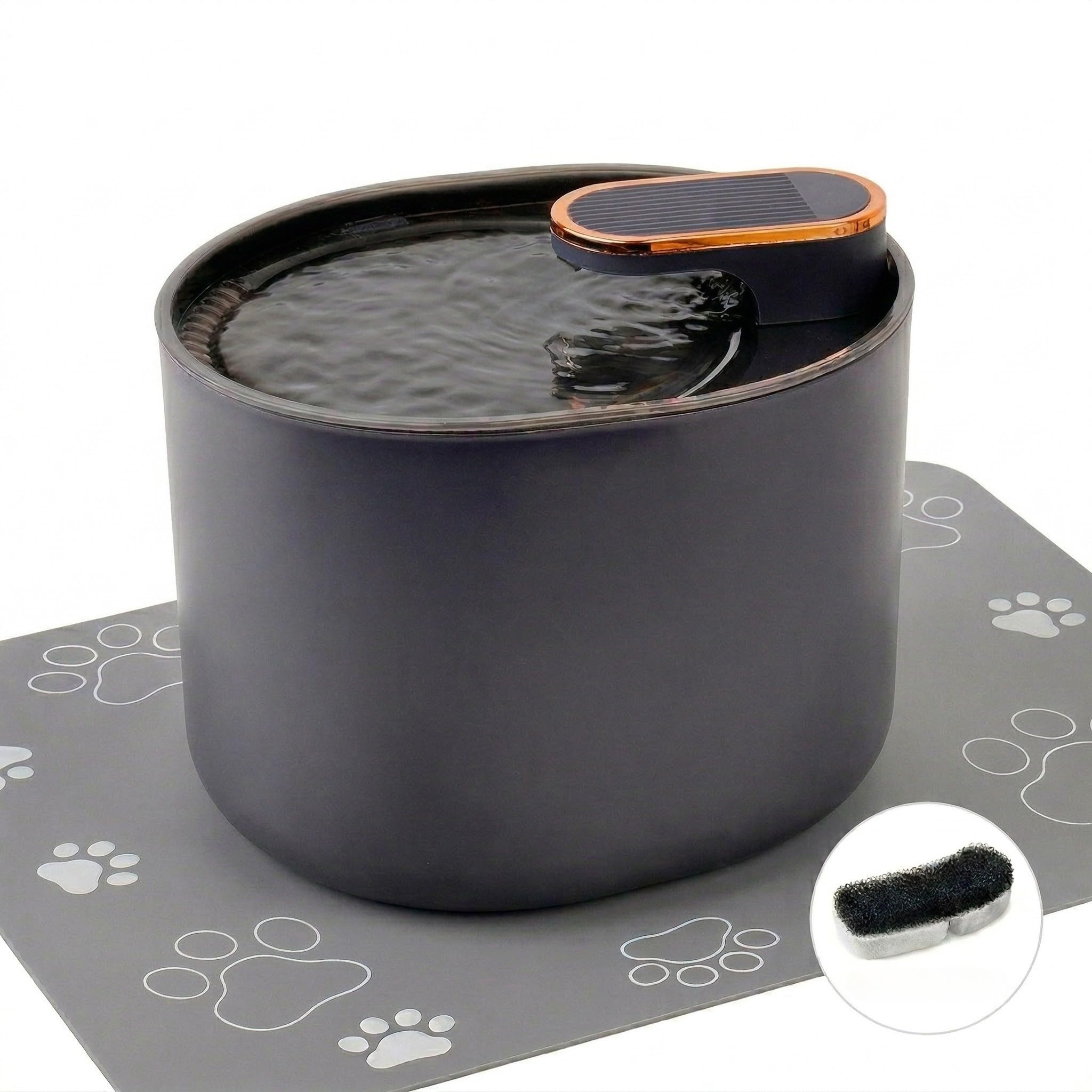 Fontaine à eau pour chat automatique avec filtre charbon actif et pompe silencieuse de 2L