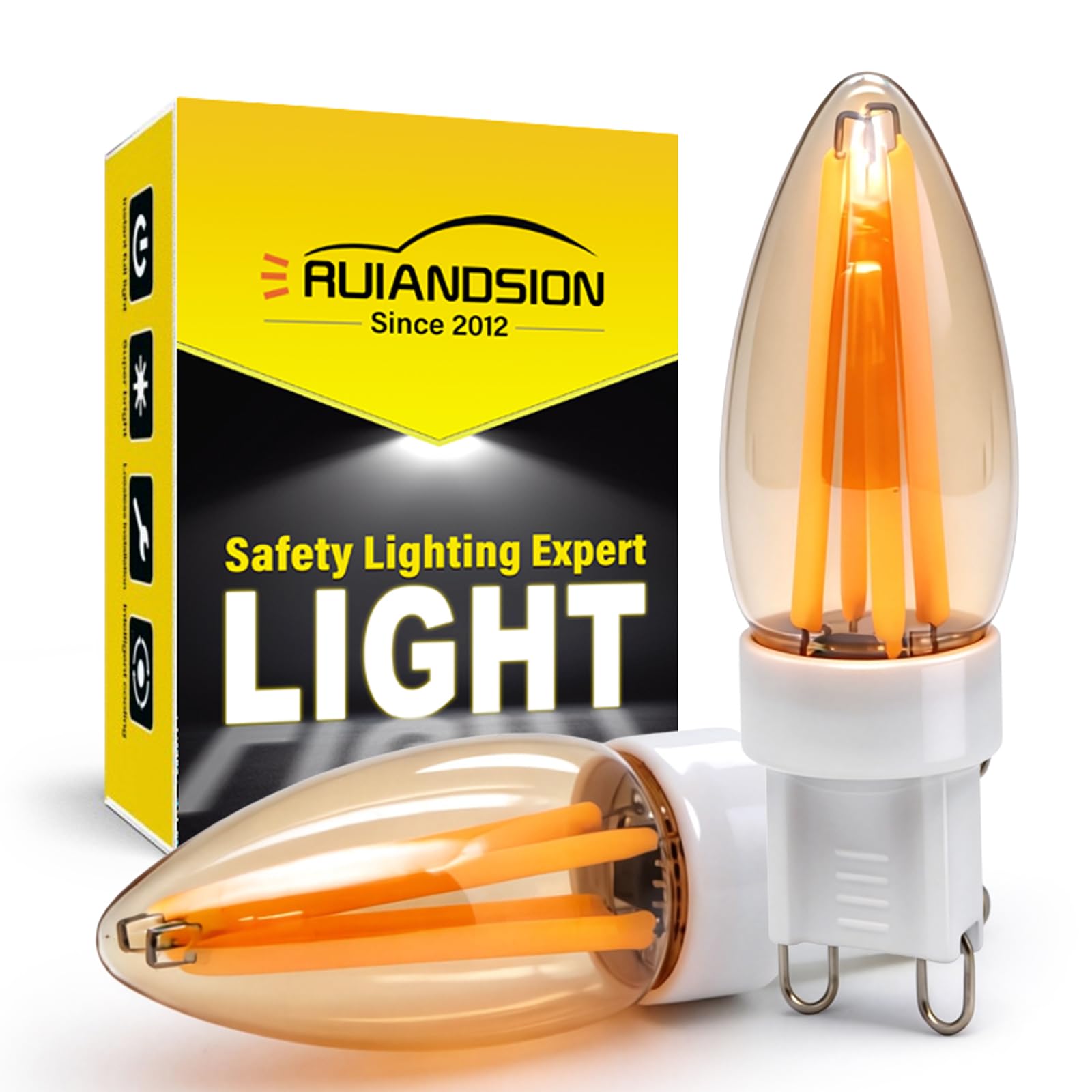 Ruiandsion 110V 2200K Amber Warm White G9 Filament Bulb for Wall Lamps