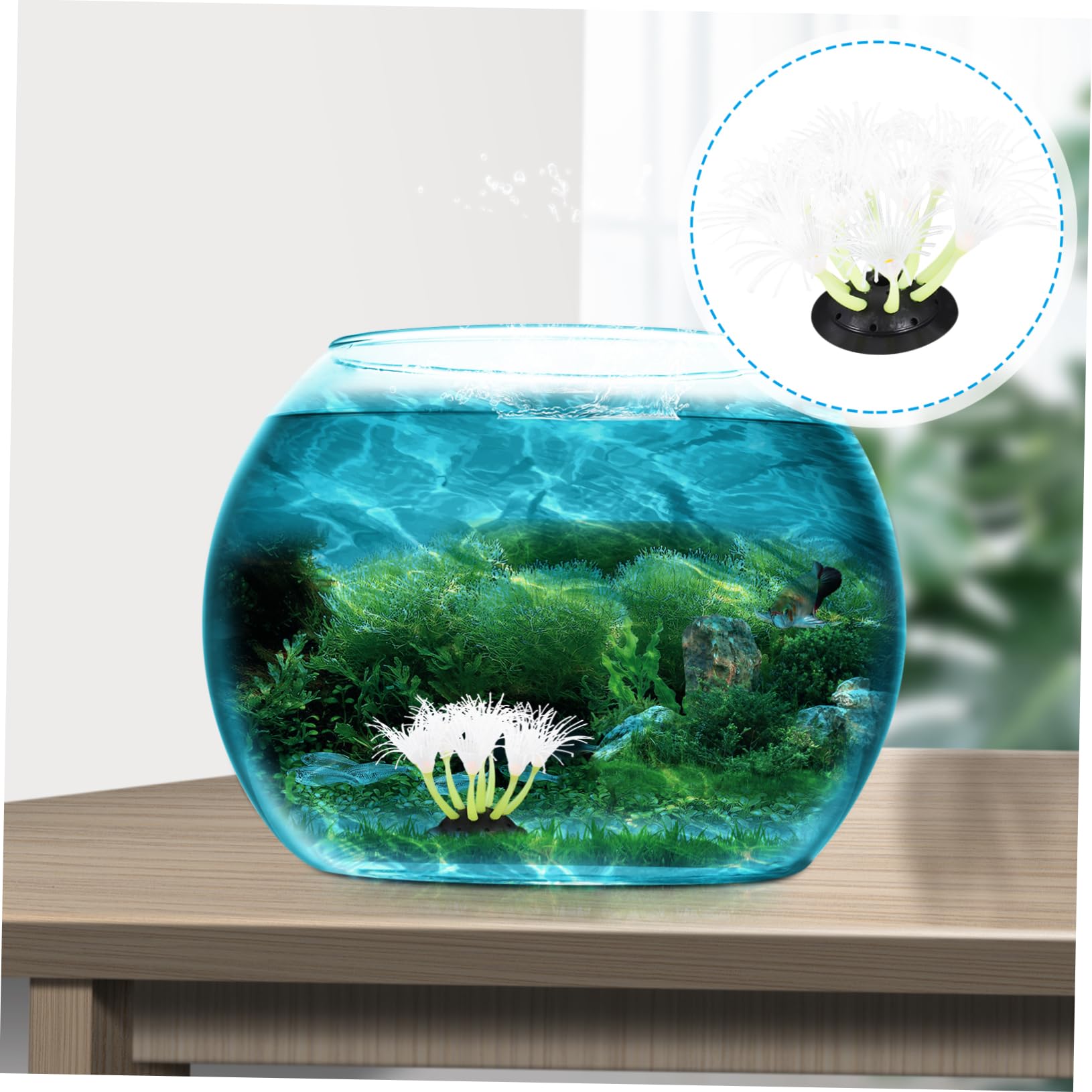 GALPADA Decorative Fish Tank Supplies Realistic Silicone Underwater Decor Glow in The Dark Aquarium Decor