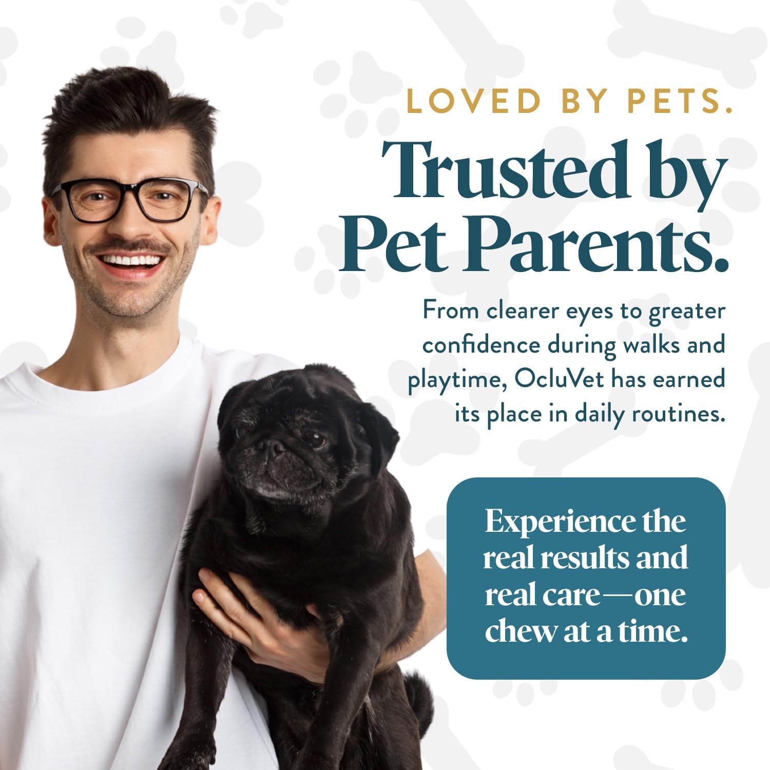OcluVet Vision Chews Eye Supplements for Dogs & Cats, Natural Chicken Flavor, Contains Omega 3, Lutein, Antioxidants, & More, Cat & Dog Eye Supplements, No Preservatives, Made in USA, 1 Bag, 30 Chews