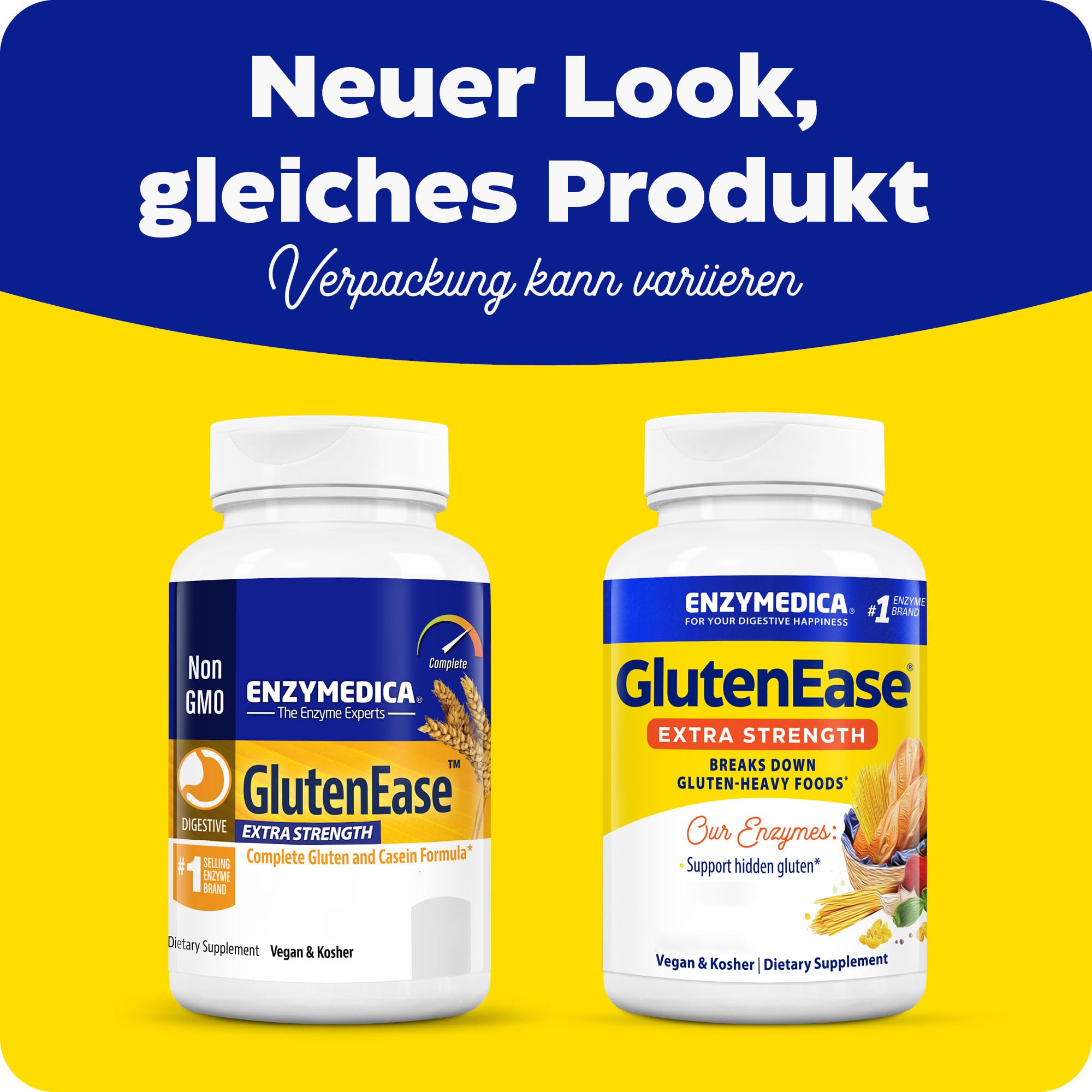 Enzymedica, GlutenEase Extra Strength, 60 vegane Kapseln, 150.000HUT Protease, 1000 DPPU DDP-IV, 15.000 DU Amylase& 15 AGU Glucoamylase je Dosis, Glutenfrei, Sojafrei, GMO frei, Geschmacksneutral