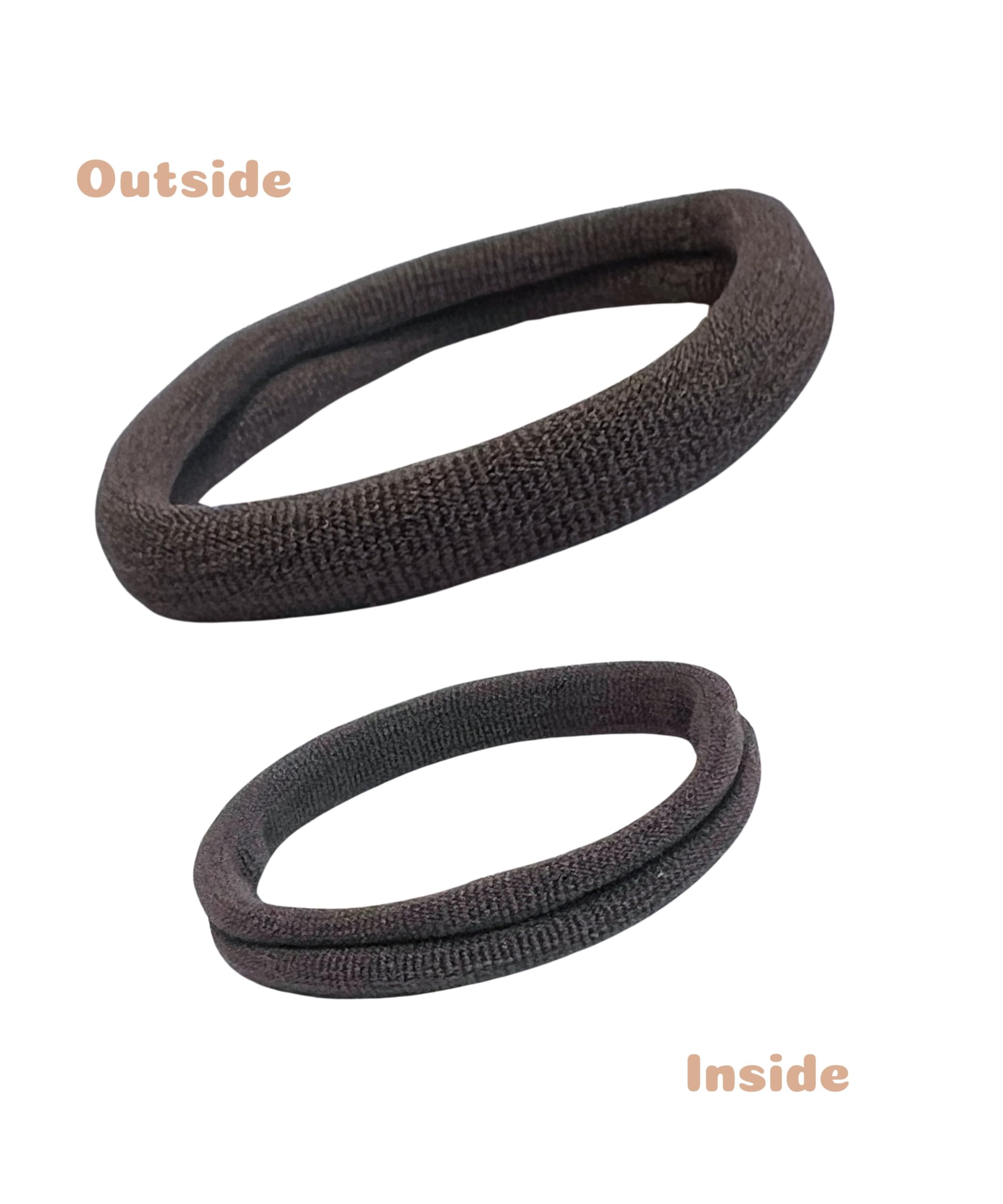 Soul Projekt Thick Hair Bands, 50 Pack 8mm, Grey Bobbles, School Hair Accessories, Ladies Hair Band, Snag Free Kids Hair Ties - Image 3