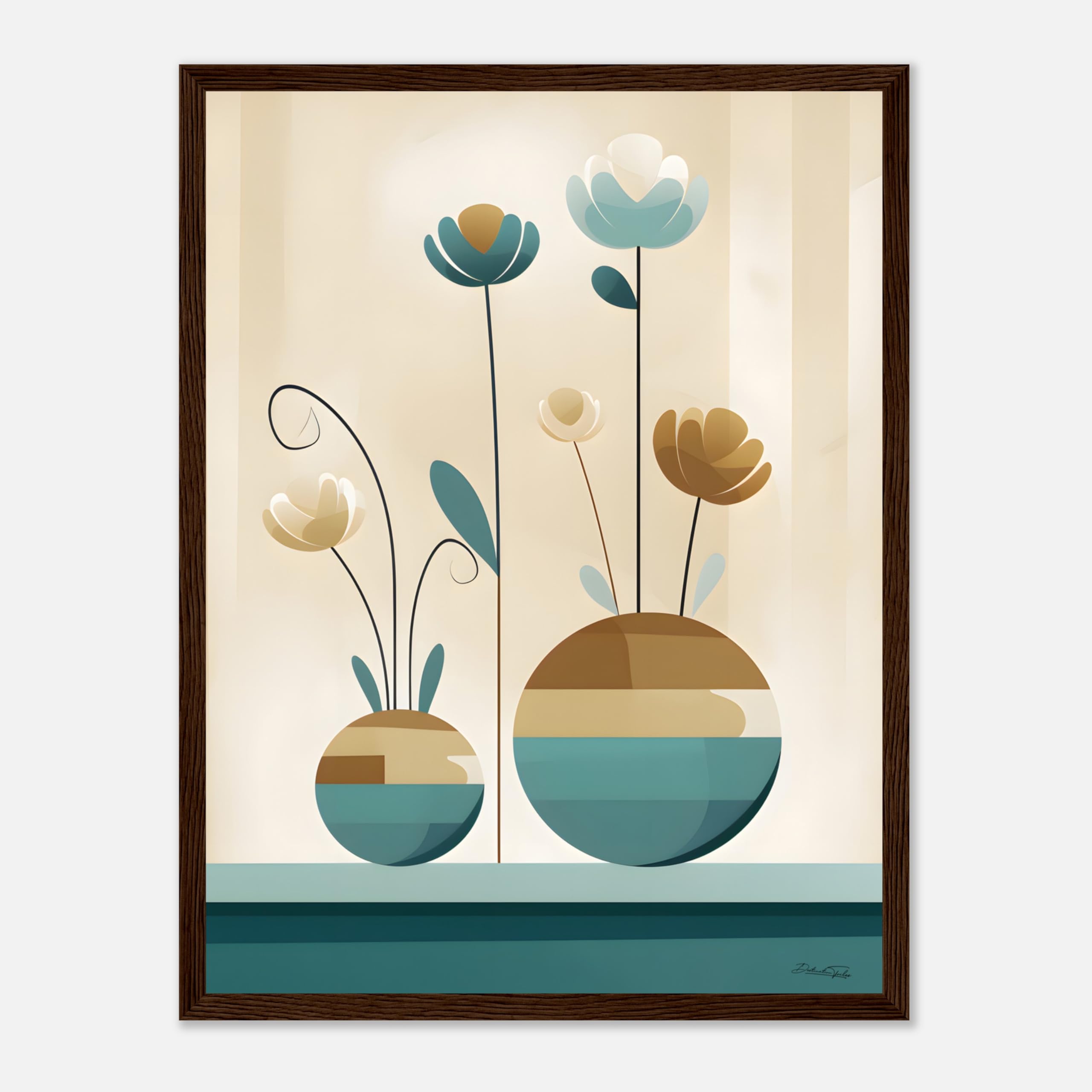 Affiche pot de fleur minimaliste beige de qualité premium sur papier écoresponsable - 8