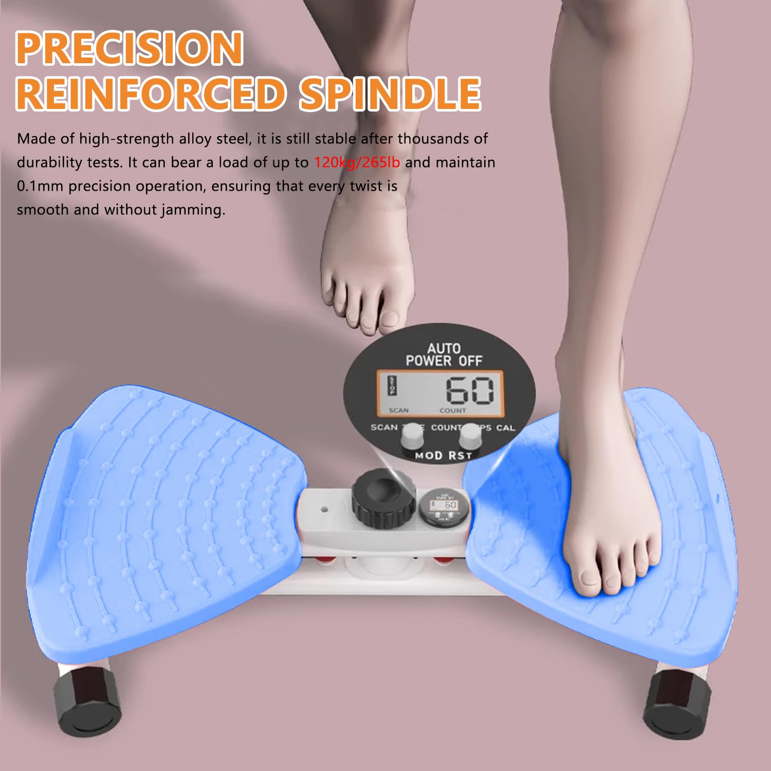 Machine Twist Waist avec podomètre et cordon de serrage, planche d'équilibre Twister, charge maximale 120 kg, (écran numérique) perte de poids, entraînement des muscles abdominaux, entraînement