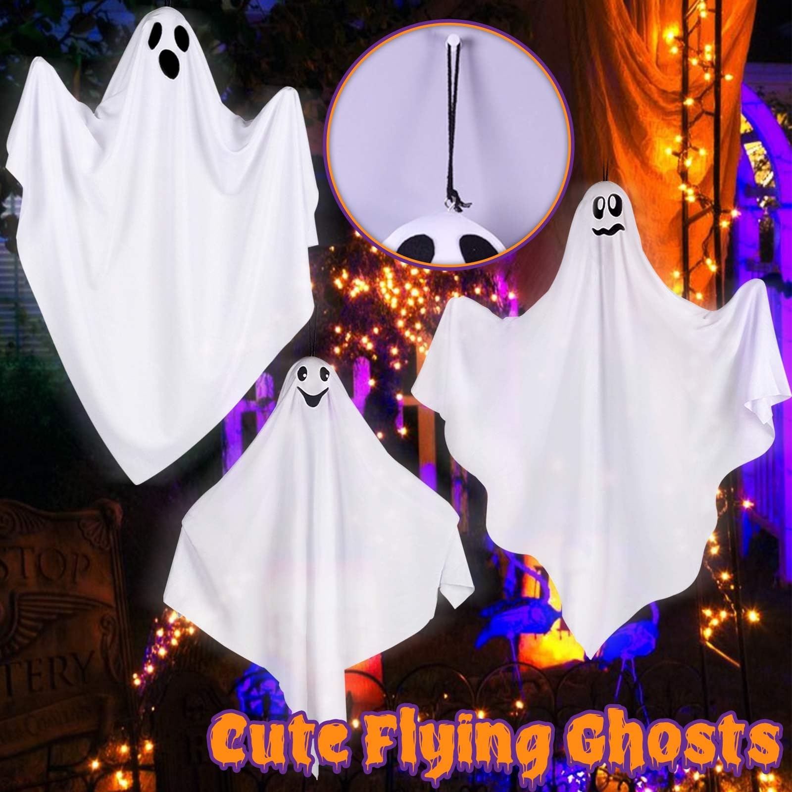 Fantome Halloween Decoration,Lot de 3 Fantômes Volants Mignons de 68 cm,Décorations d'halloween à Suspendre Volant pour Deco Halloween Exterieur Interieur pour Cour,Jardin,Patio,Pelouse Fantome Halloween Decoration,Lot de 3 Fantômes Volants Mignons de 68 cm,Décorations d'halloween à Suspendre Volant pour Deco Halloween Exterieur Interieur pour Cour,Jardin,Patio,Pelouse