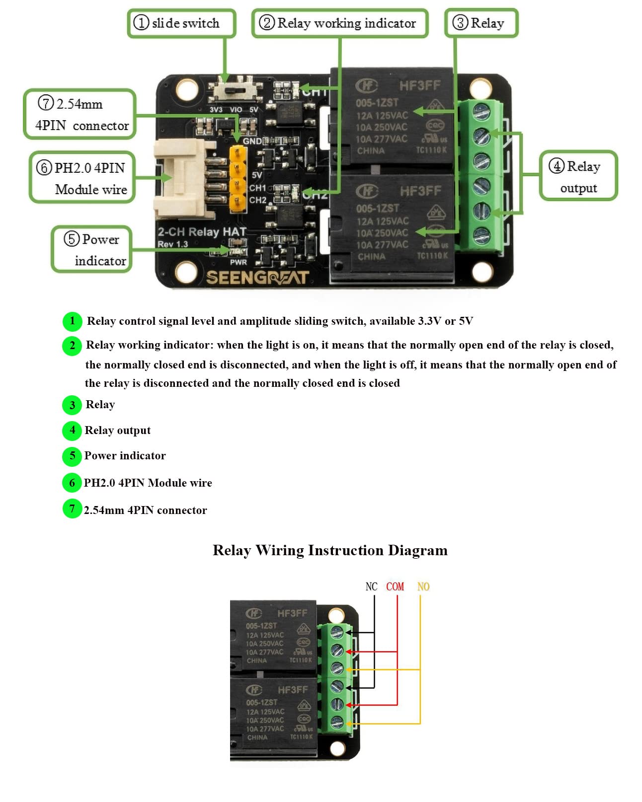 XICOOLEE 2 Channel Relay Module Relay Expansion Board for Raspberry Pi Zero/Zero W/Zero WH/2B/3B/3B+/4B STM32 Ardui,Optocoupler Isolation 3.3V&5V - Image 4