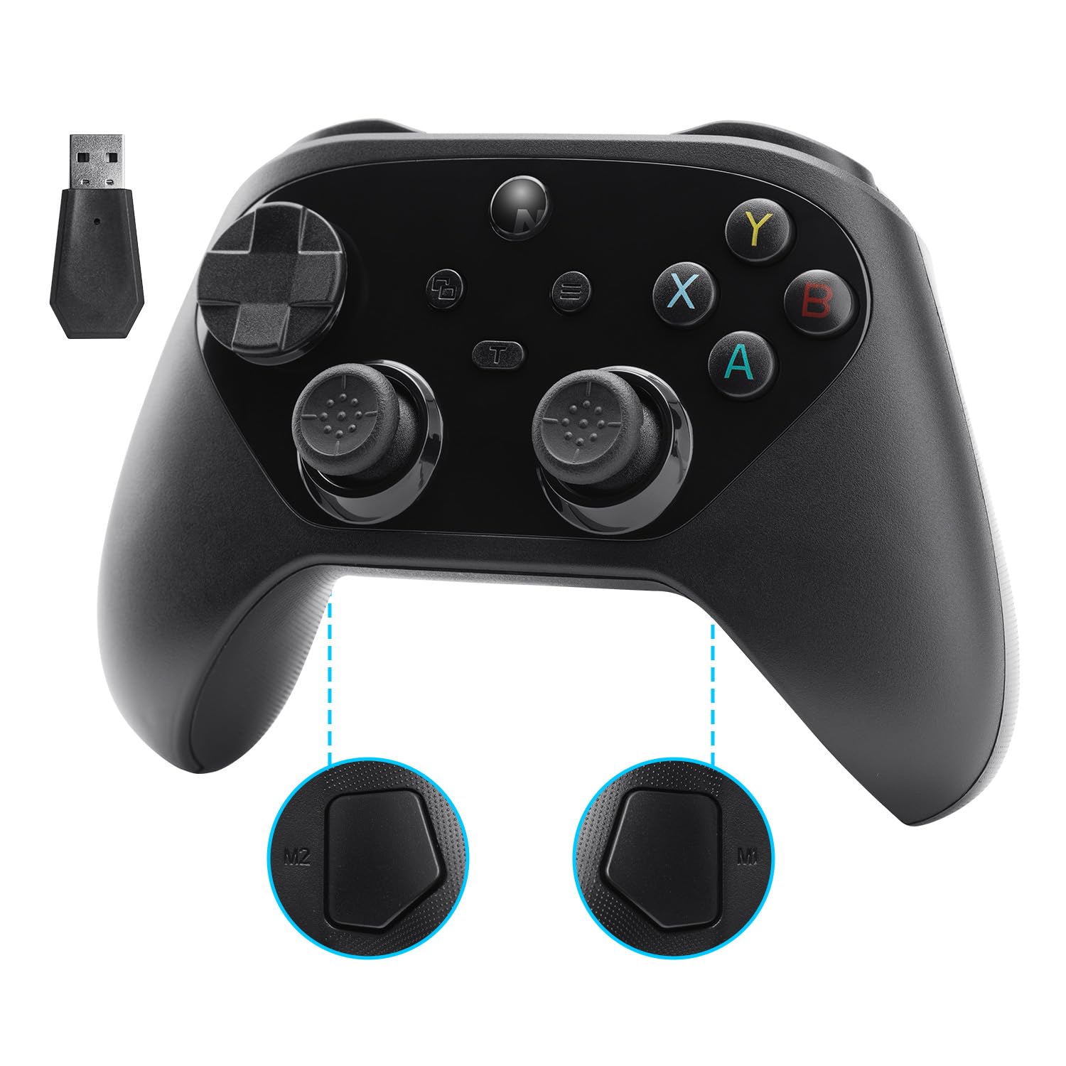 NITHO KARMA Controller Wireless Compatibile con Switch, Switch 2, PC Windows, Android e iOS, Gamepad con Hall Effect, Pulsanti Programmabili, Giroscopio 6 Assi, Turbo e Doppia Vibrazione - Nero