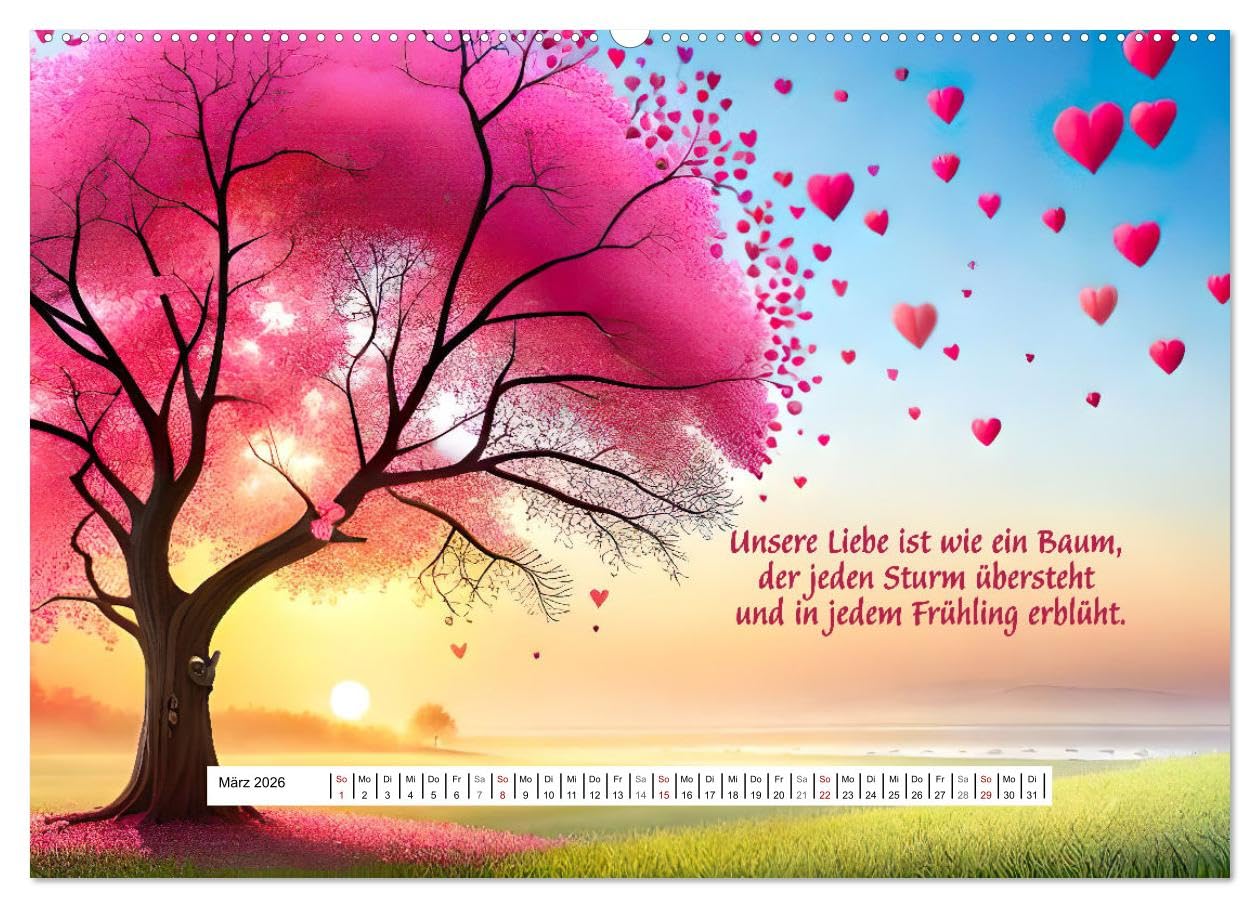 Ein Jahr voller Liebe (hochwertiger Premium Wandkalender 2026 DIN A2 quer), Kunstdruck in Hochglanz: Ein besonderer Kalender der Liebe (CALVENDO Orte)