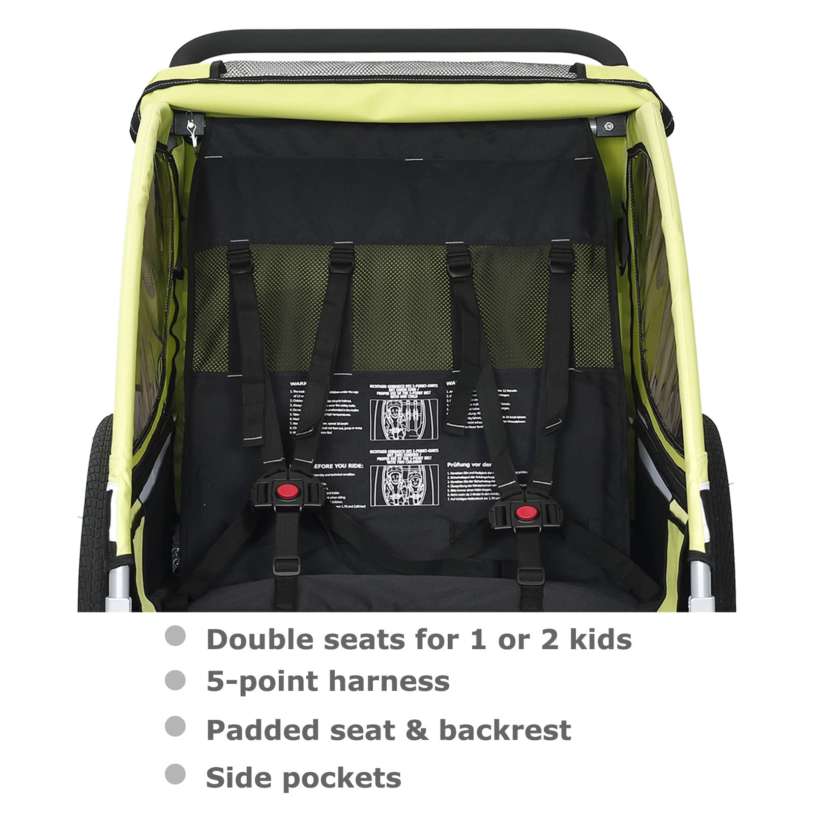 Tiggo S2 Rimorchio bambini 2 in 1 sospensione Jogger passeggino bicicletta girevole 360°
