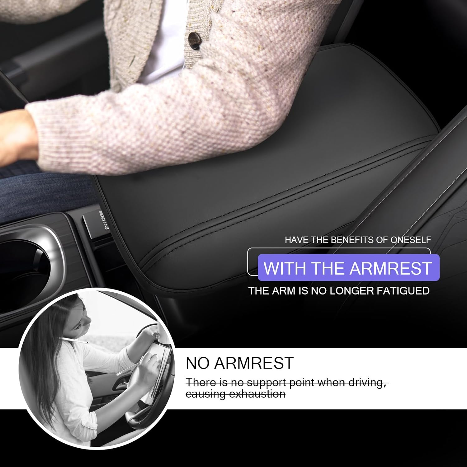 LUWU 2026 Outback Center Console Cover Compatible with 2026 Outback Premium/Limited/Touring/Wilderness/Limited XT/Touring XT Accessories 2026 Outback Armrest Cover Armrest Console Cover (Thick Black)
