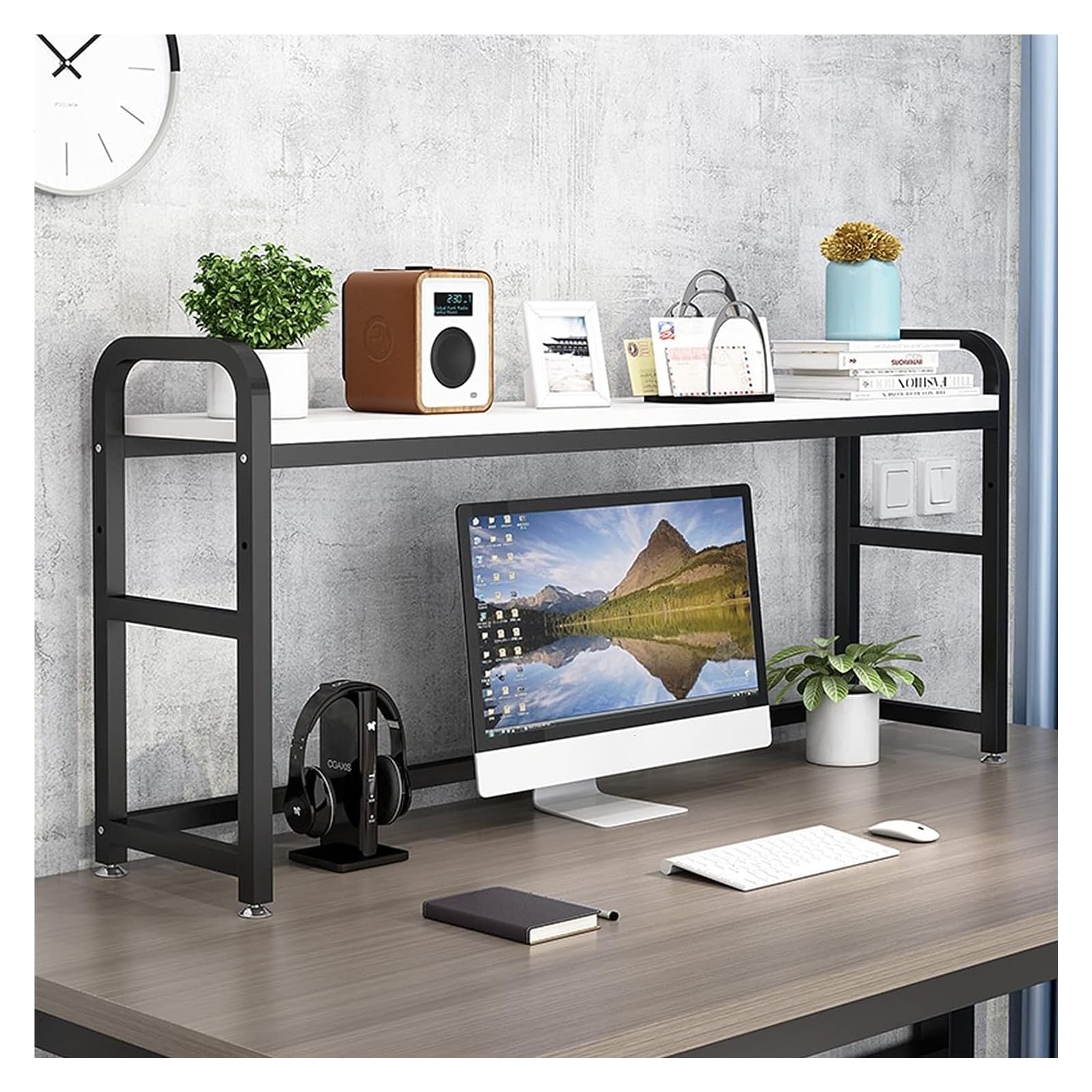Amazon.co.jp: コンピュータデスク本棚、オフィスデスクトップ収納棚