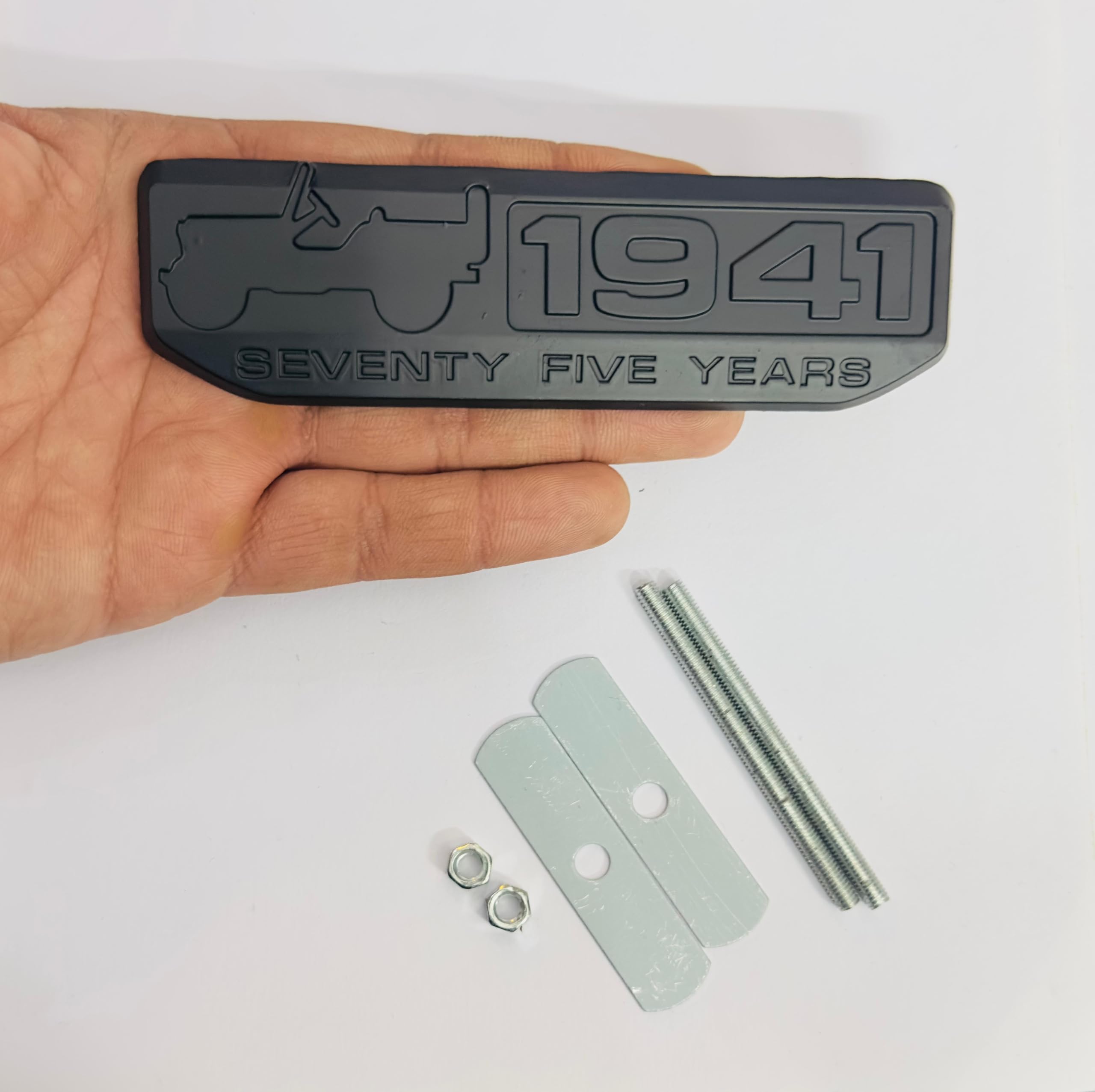 1941 3D Metal Full Black Grill Sticker 4x4 Full TIME Metal Logo 13cmx2.5cm Emblem Badge Auto Racing Sport Sticker Grand Tourer Decal Stylish Universal All Car Bike Laptop